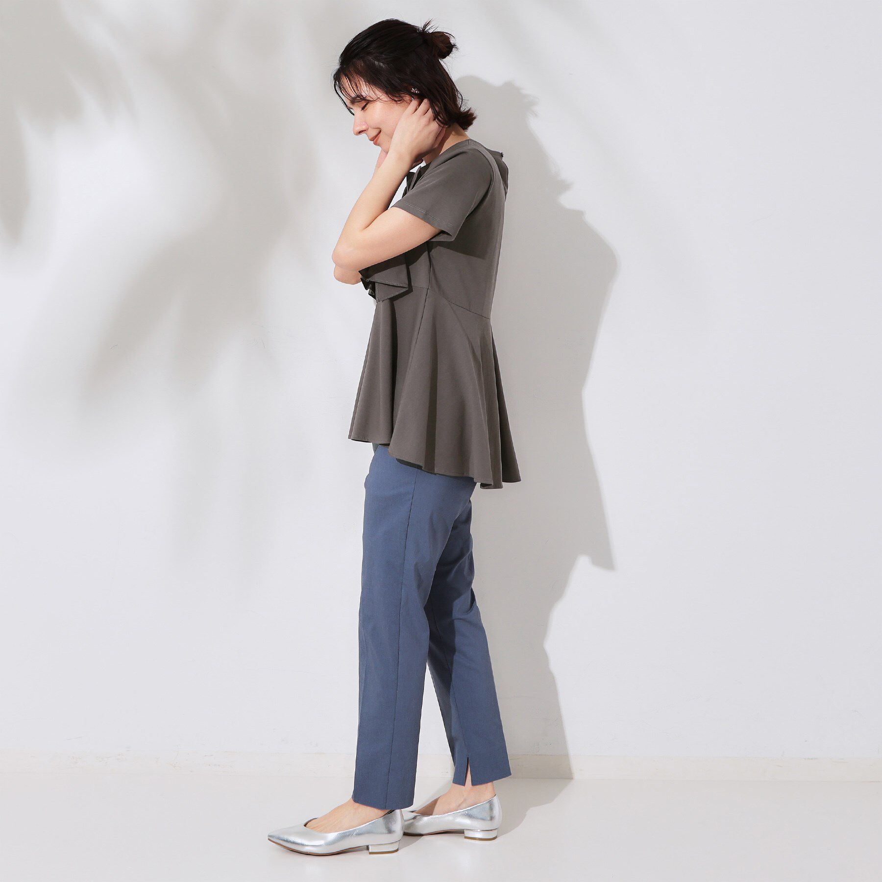 OPAQUE.CLIP「フリルドッキングペプラムトップス【接触冷感/洗濯機洗い可】」|Tシャツ・カットソー|