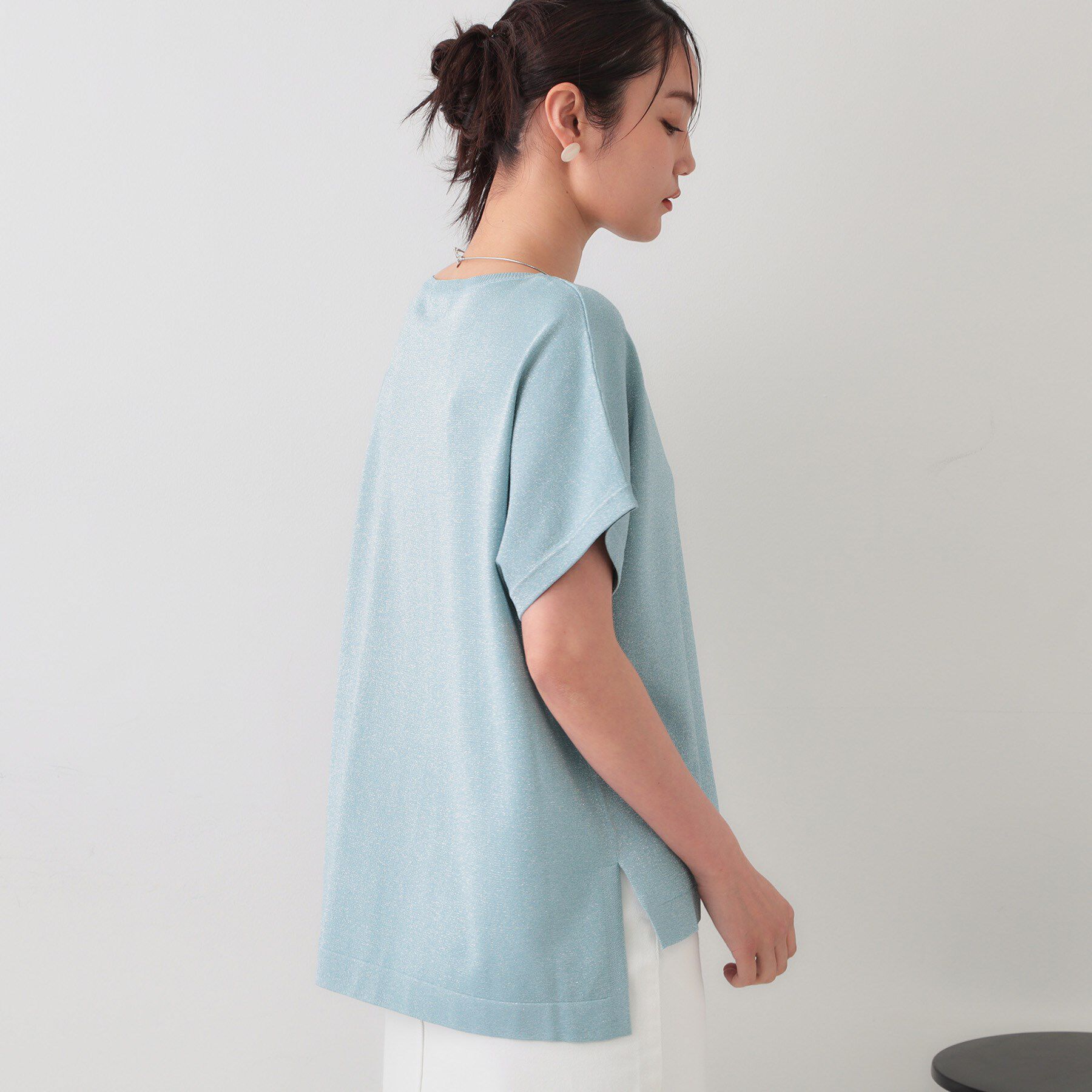 OPAQUE.CLIP「ラメリラクシードルマンニット【接触冷感/UV/抗ピル/洗濯機洗い可】」|ニット・セーター|