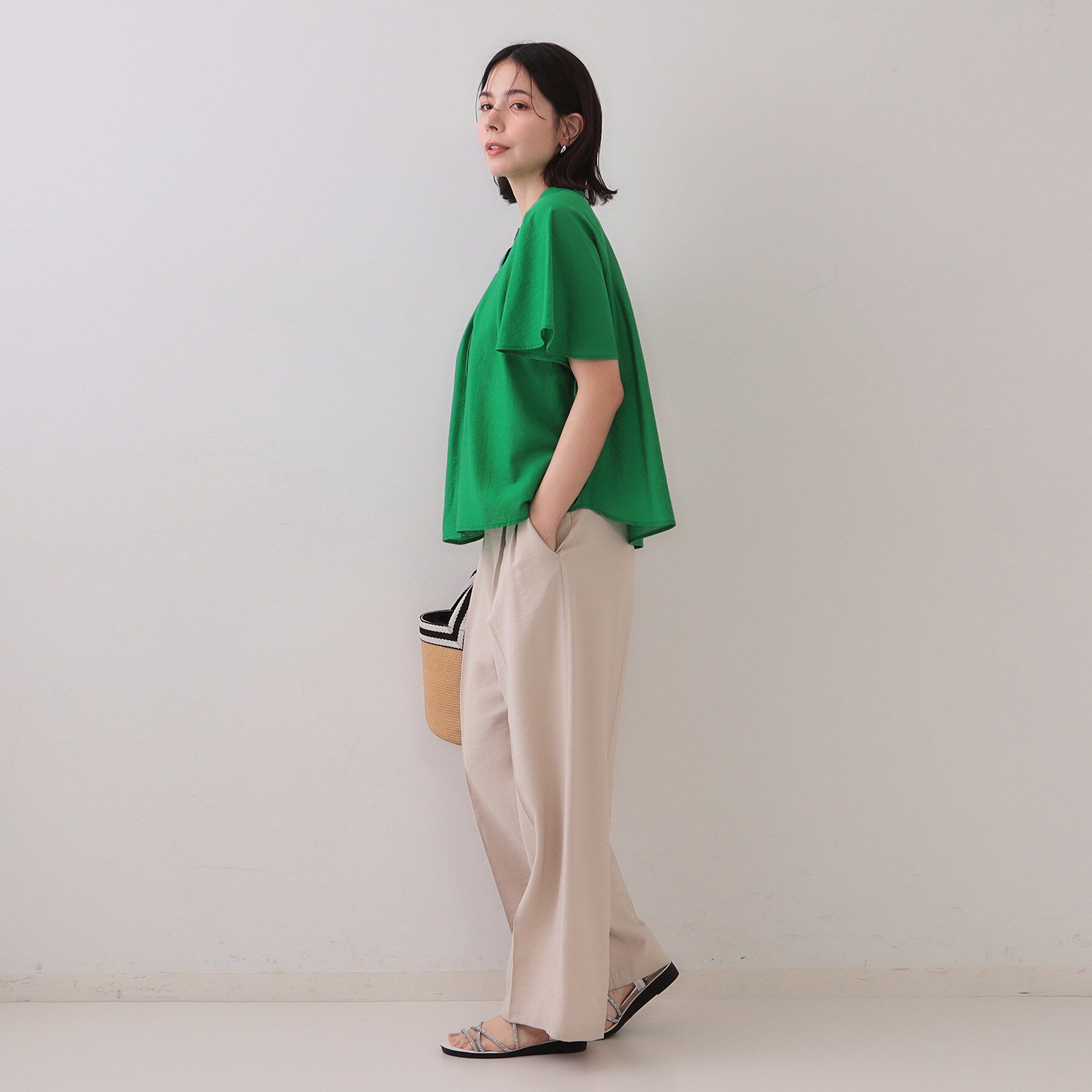 OPAQUE.CLIP「シアーフレアスリーブブラウス【洗濯機洗い可】」|シャツ・ブラウス|