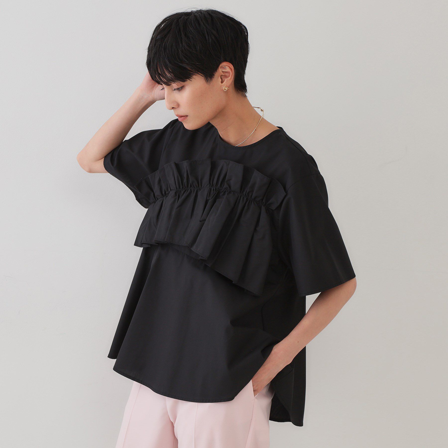 OPAQUE.CLIP「フリルデザインペプラムブラウス【洗濯機洗い可】」|シャツ・ブラウス|