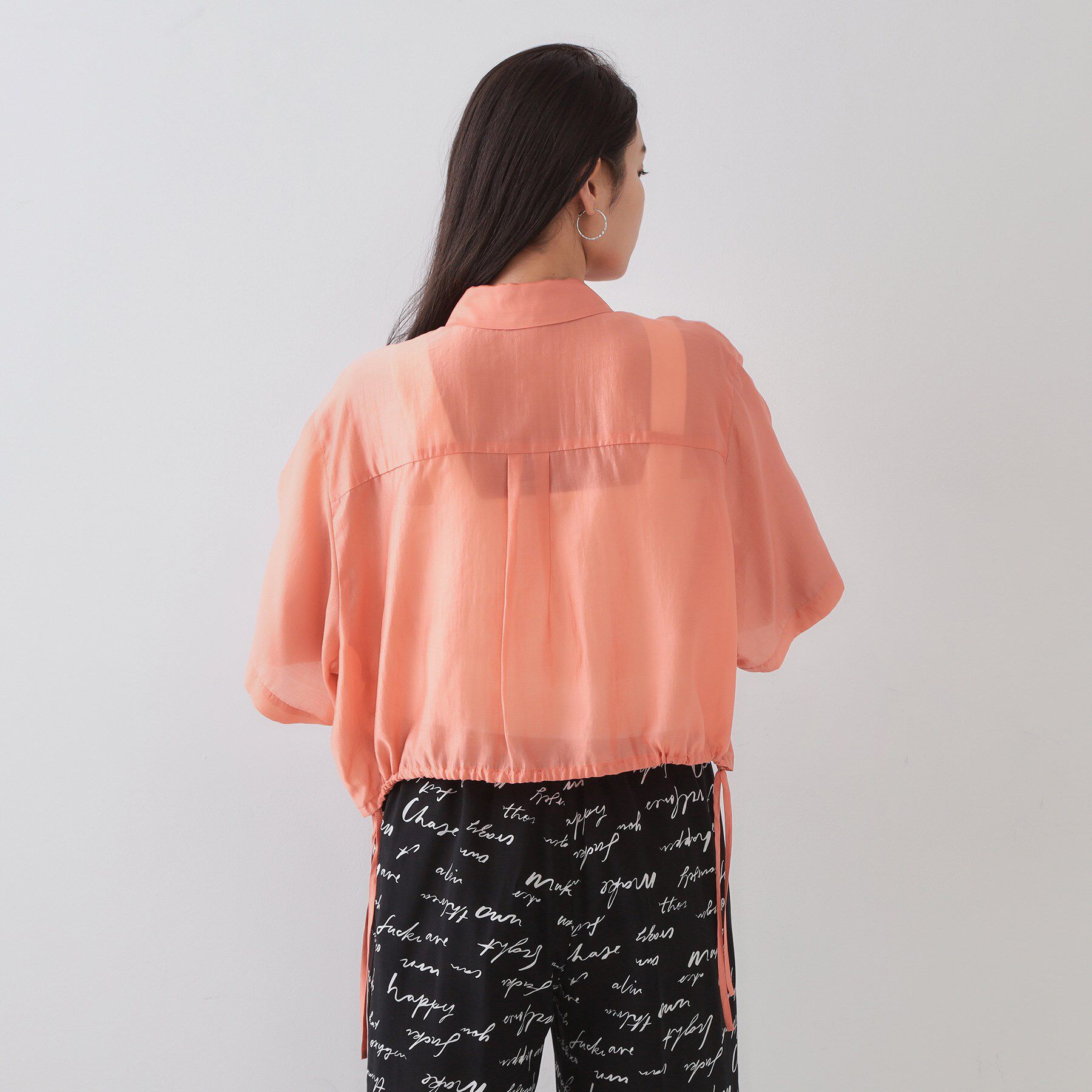 OPAQUE.CLIP「裾ドロストシアーショートシャツ【洗濯機洗い可】」|シャツ・ブラウス|