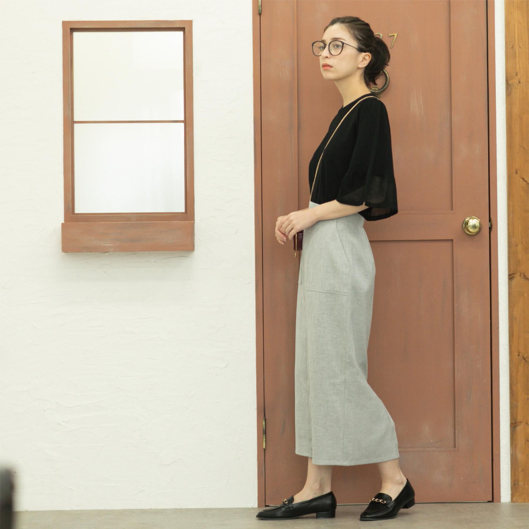 OPAQUE.CLIP「《5色展開》シアーフレアスリーブニット【洗濯機洗い可】」|ニット・セーター|