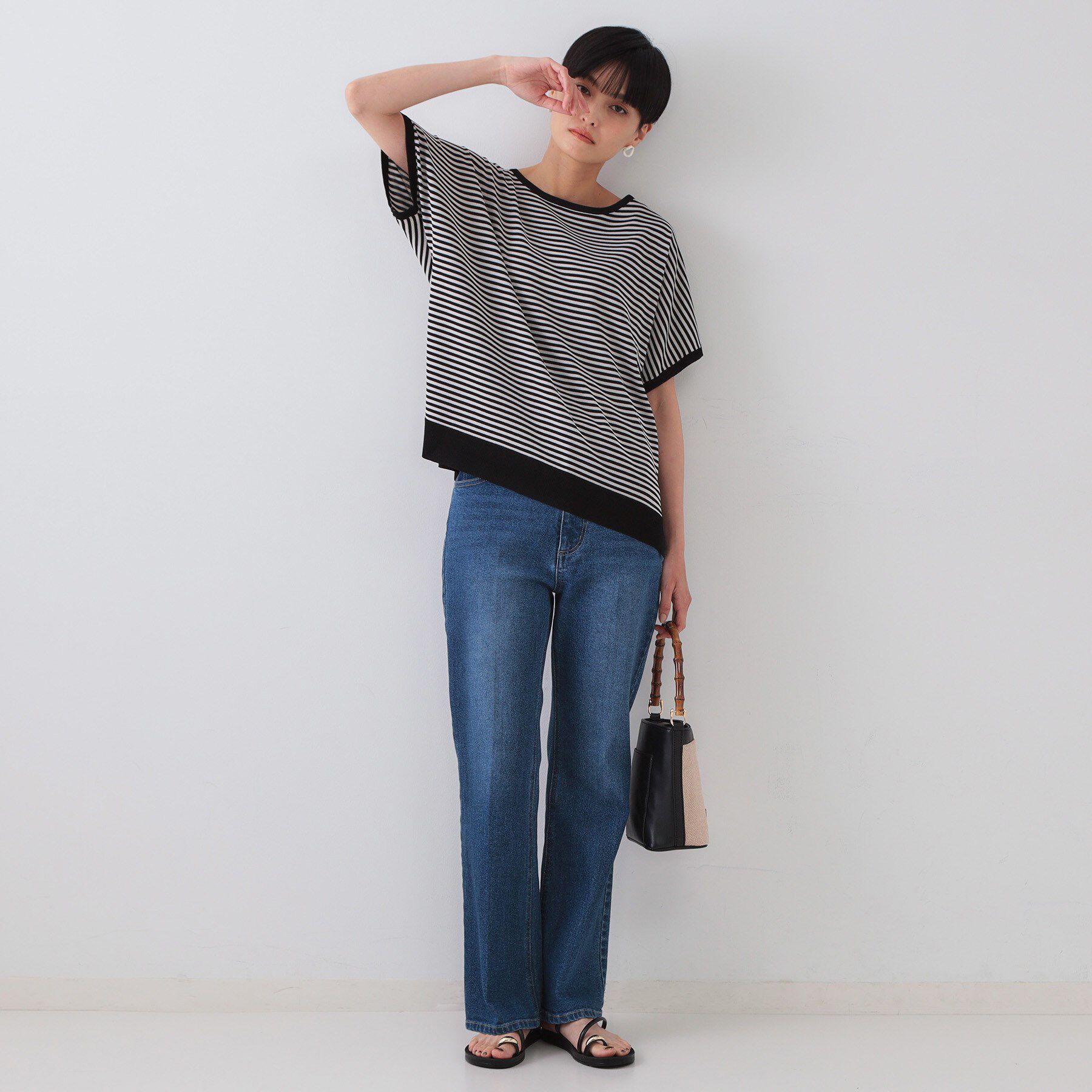 OPAQUE.CLIP「《6色展開/S-LLサイズ》ドルマンスリーブニット【UV/接触冷感/洗濯機洗い可/抗ピル】」|ニット・セーター|