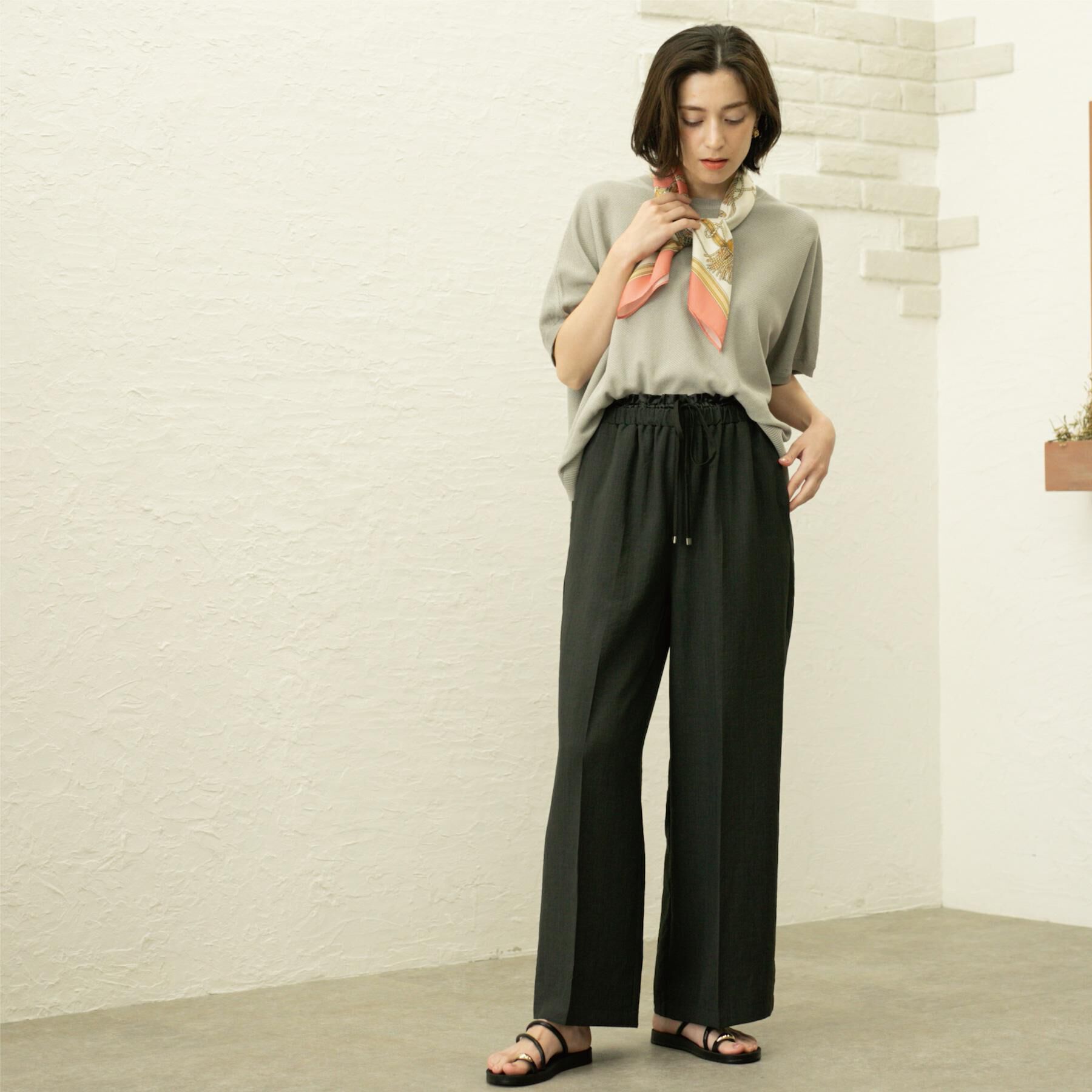 OPAQUE.CLIP「ウエストサテン使いイージーワイドパンツ【洗濯機洗い可】」|その他|