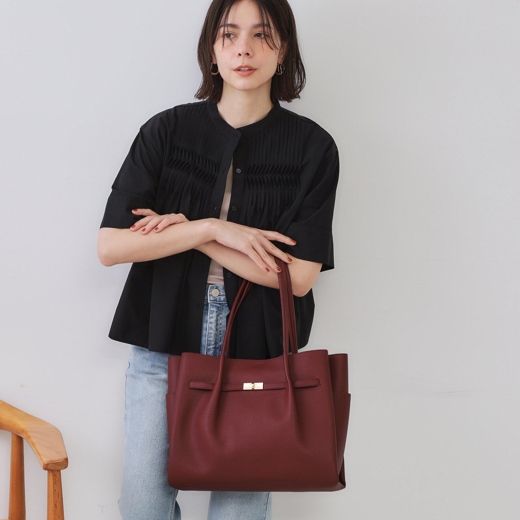 OPAQUE.CLIP「【軽量/A4サイズ対応/通勤対応】フロントベルトデザイントートバッグ」|トートバッグ|