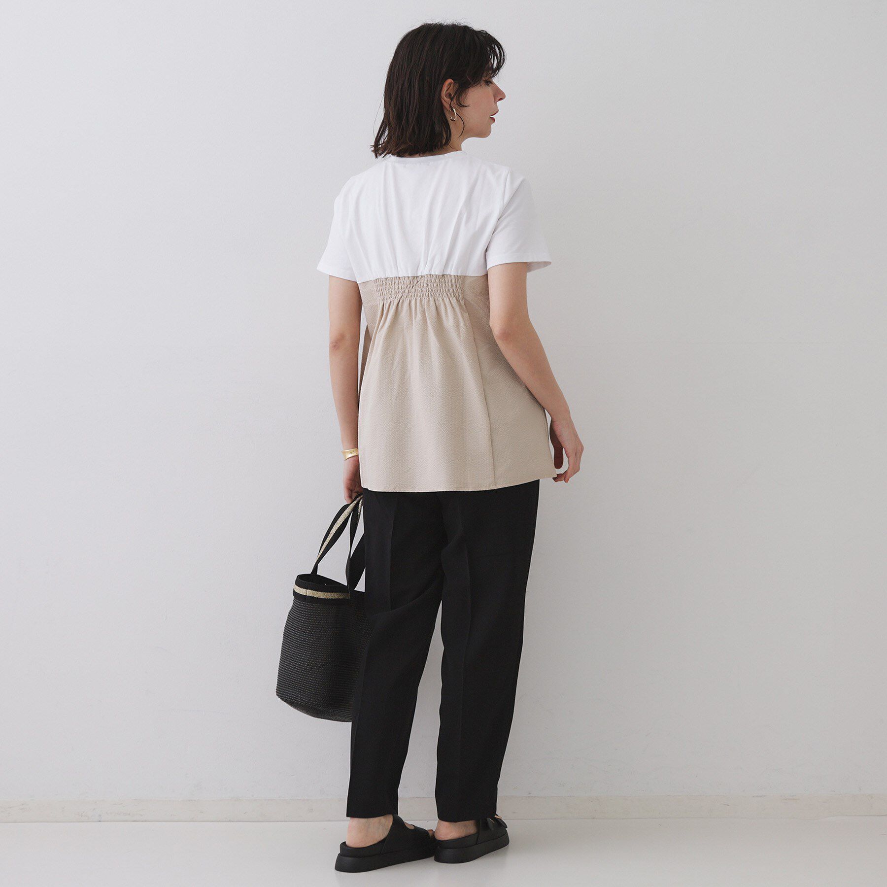 OPAQUE.CLIP「美脚イージーテーパードパンツ【防シワ/洗濯機洗い可/抗ピル/ストレッチ】《丈が選べる/SS-LLサイ」|その他|