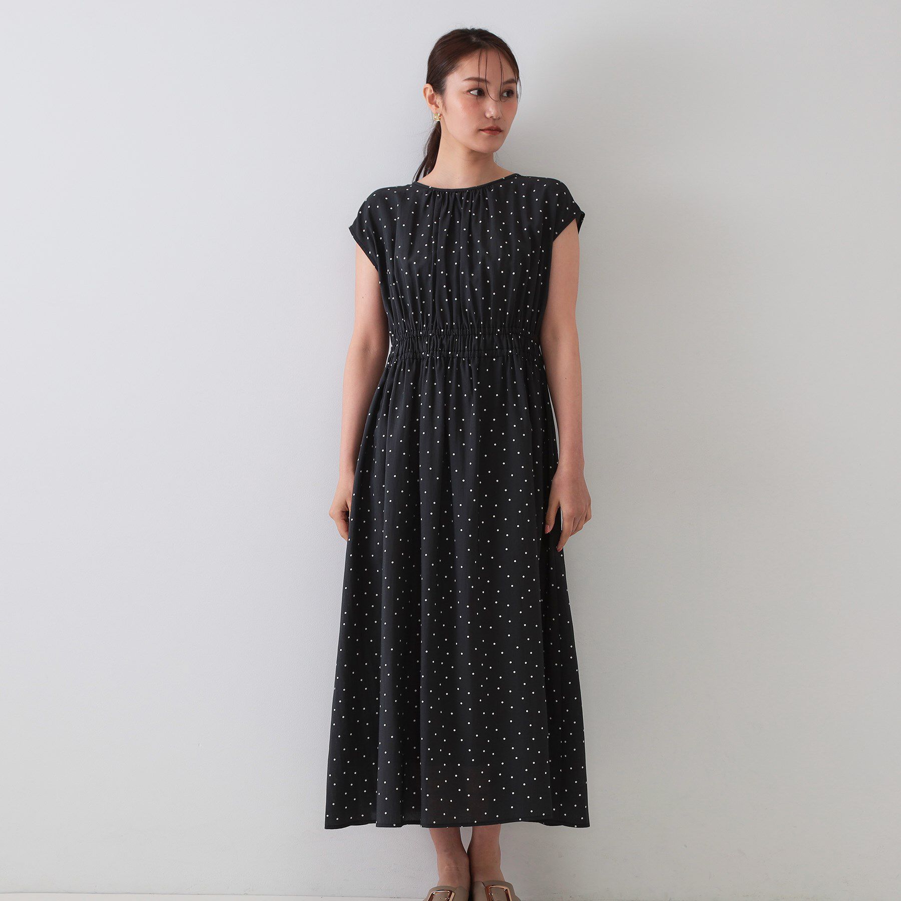 OPAQUE.CLIP「ドットプリントワンピース【洗濯機洗い可】」|ワンピース|