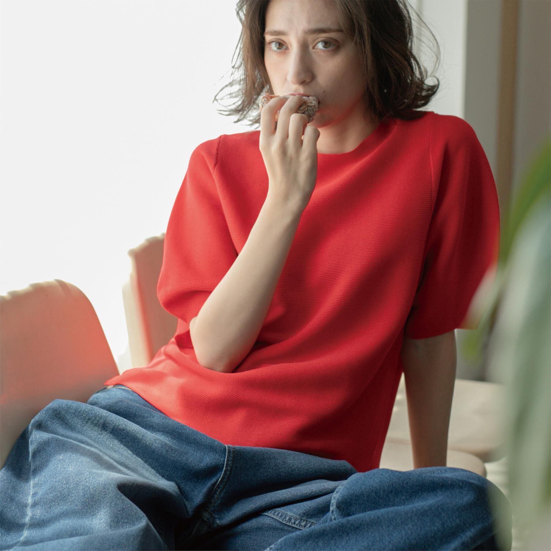 OPAQUE.CLIP「ガーターボリュームスリーブニット【UVケア/洗濯機洗い可】」|ニット・セーター|