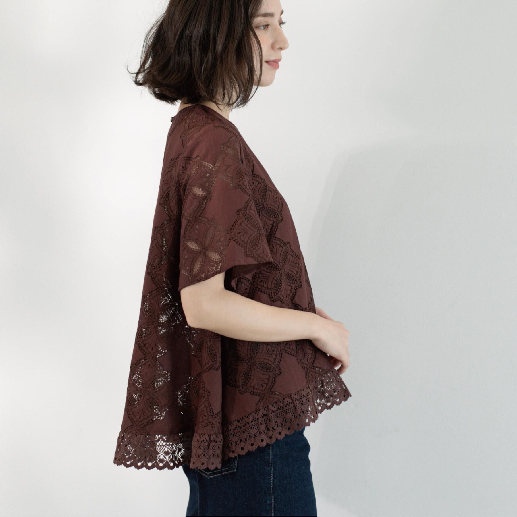 OPAQUE.CLIP「レースフレアブラウス【洗濯機洗い可】」|シャツ・ブラウス|