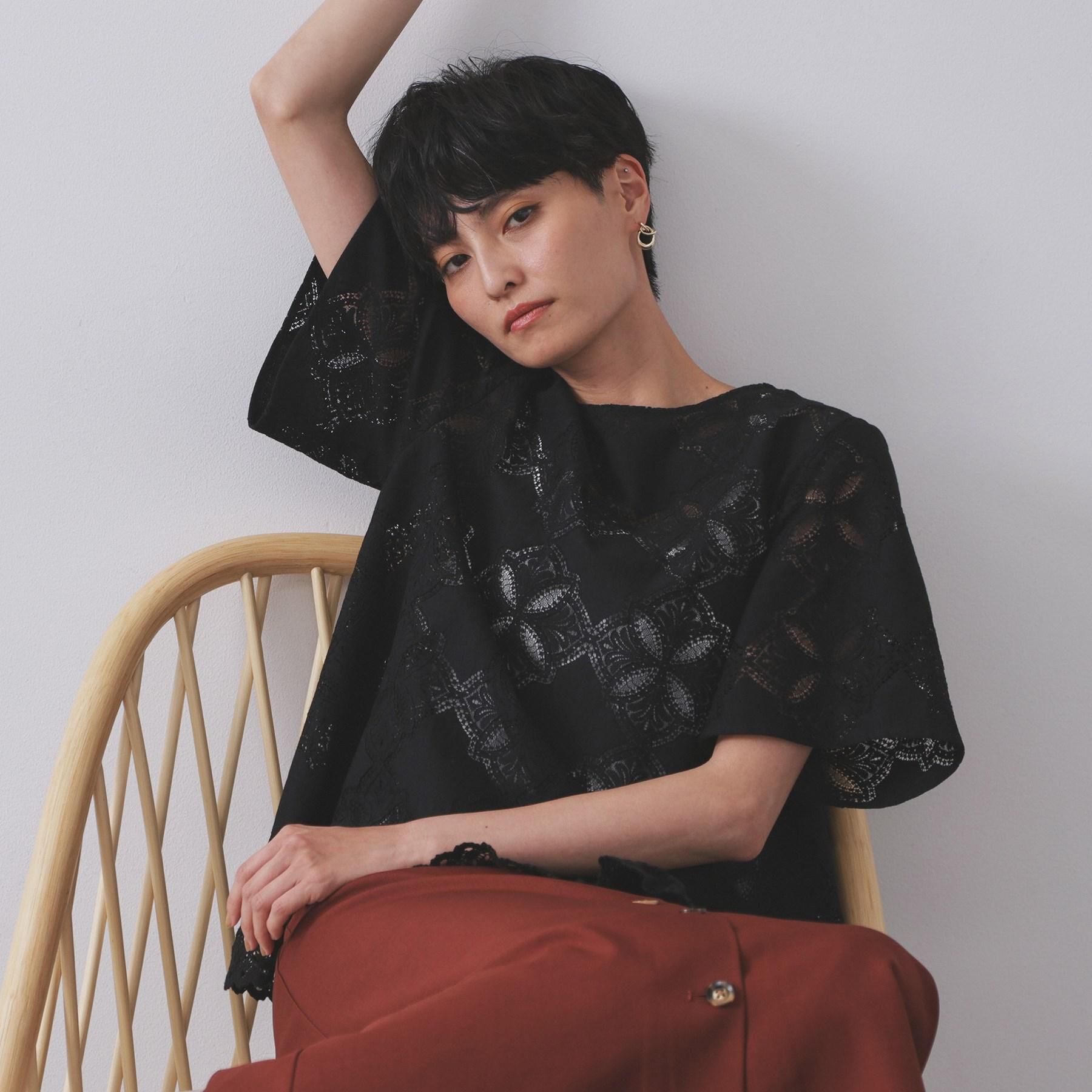 OPAQUE.CLIP「レースフレアブラウス【洗濯機洗い可】」|シャツ・ブラウス|