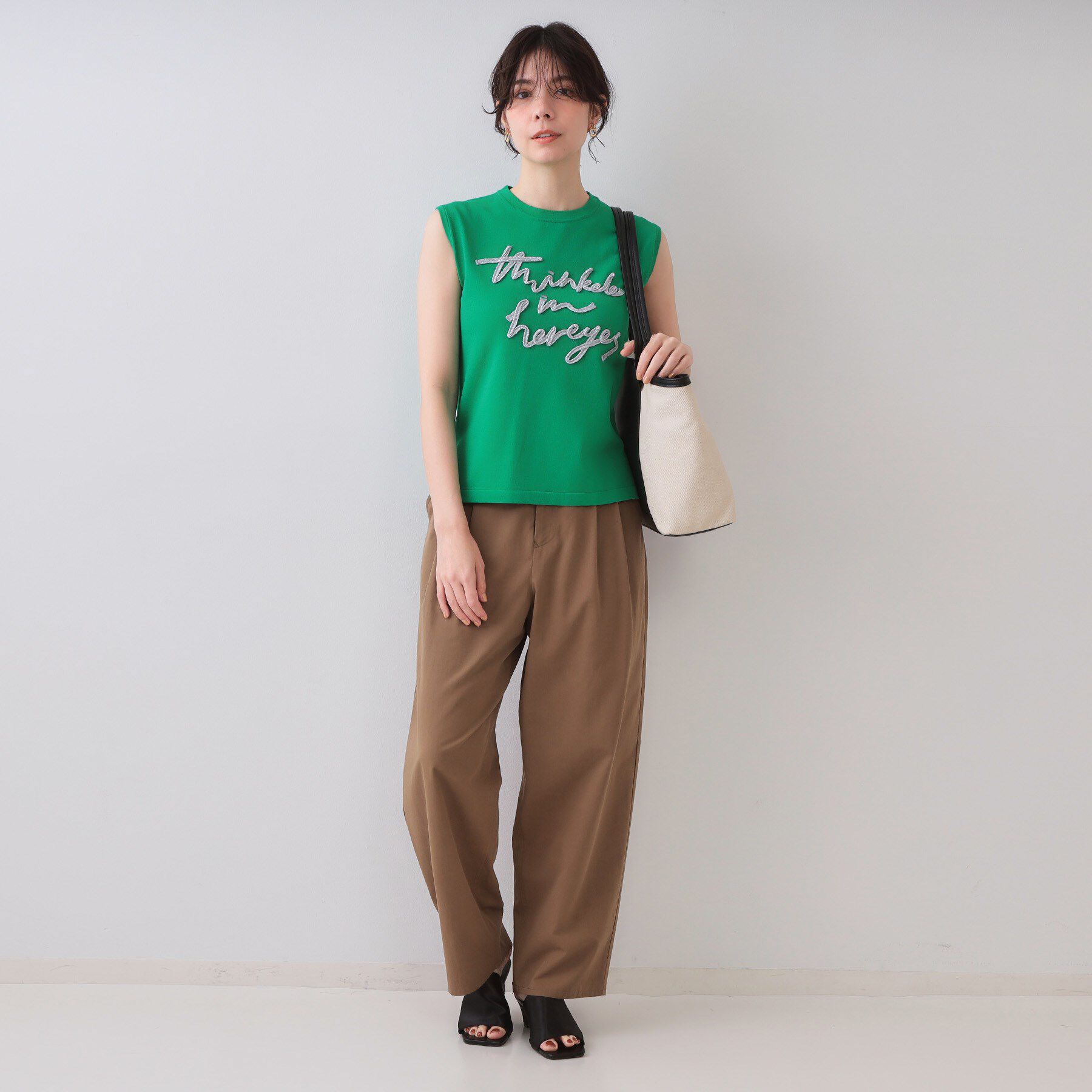 OPAQUE.CLIP「ラメテープロゴニット【洗濯機洗い可/抗ピル】」|ニット・セーター|