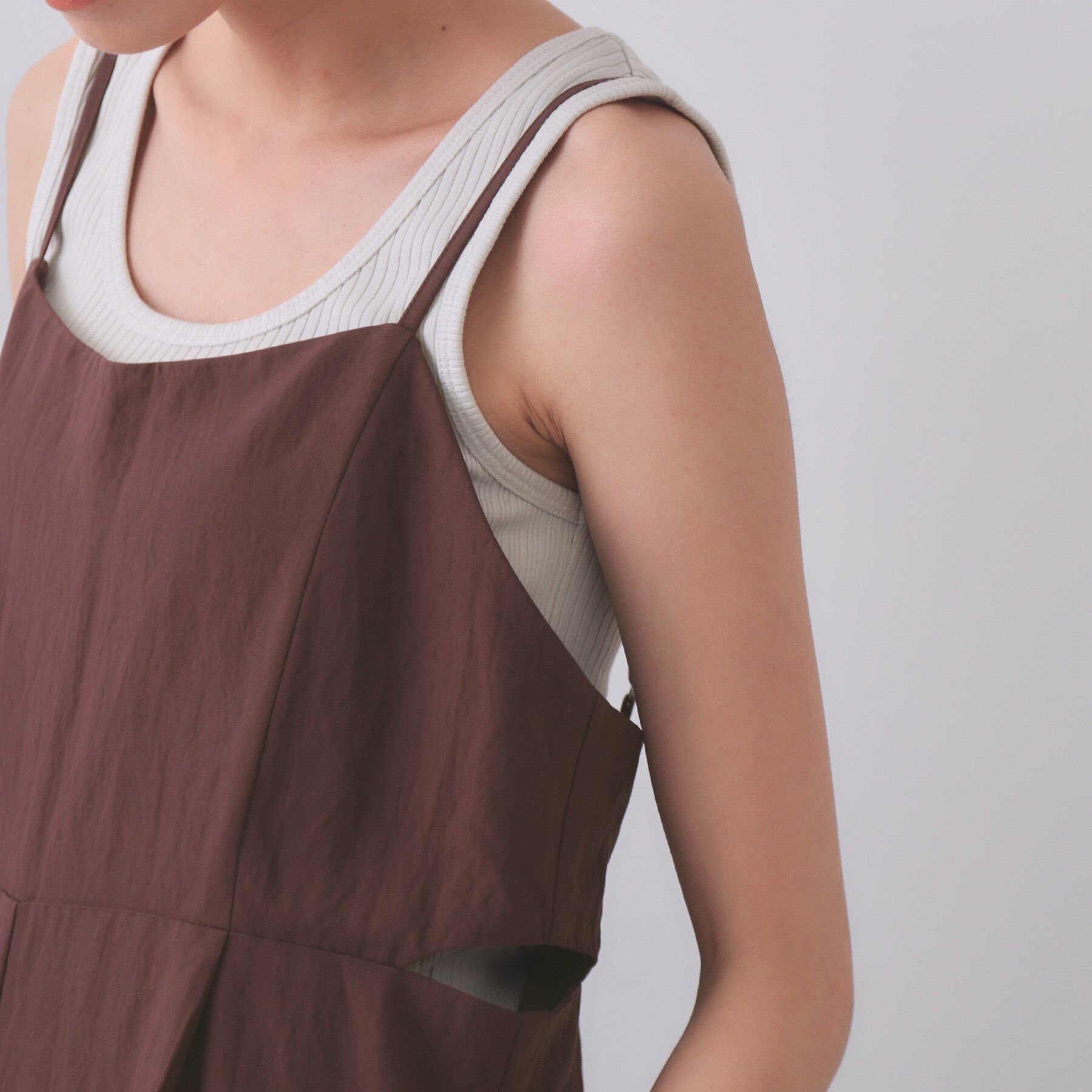 OPAQUE.CLIP「《STORY掲載》サイドオープンカットサロペット【洗える】」|オールインワン|