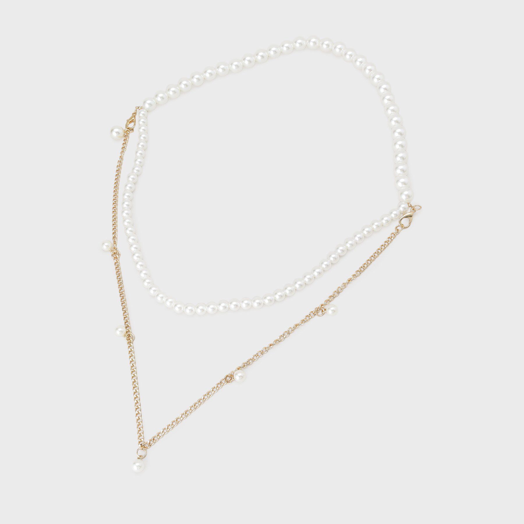 OPAQUE.CLIP「【マルチWAY】ネックレスにもなるパール調チェーンベルト」|ベルト|ゴールド(007)