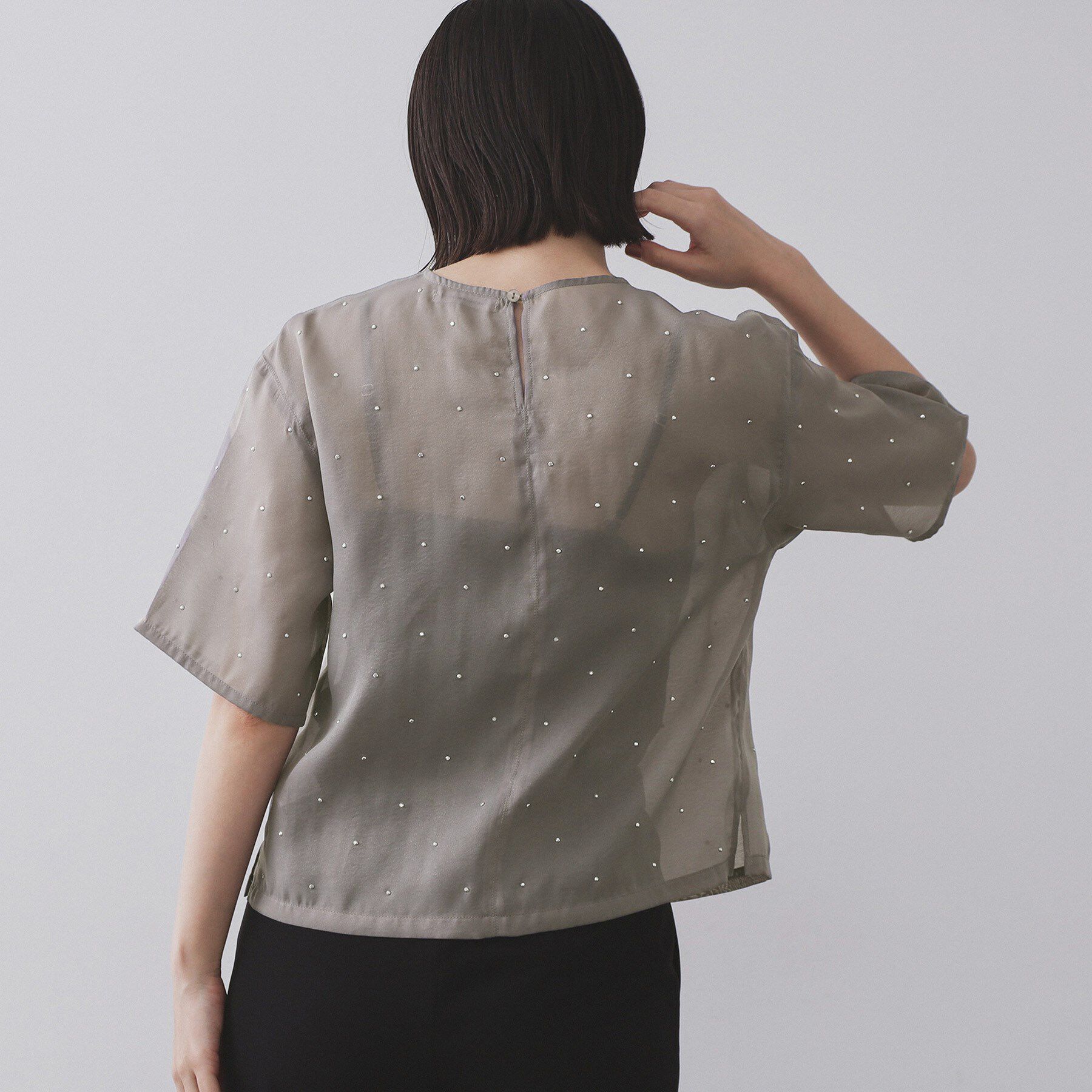 OPAQUE.CLIP「シアービジューブラウス【手洗い可】」|シャツ・ブラウス|