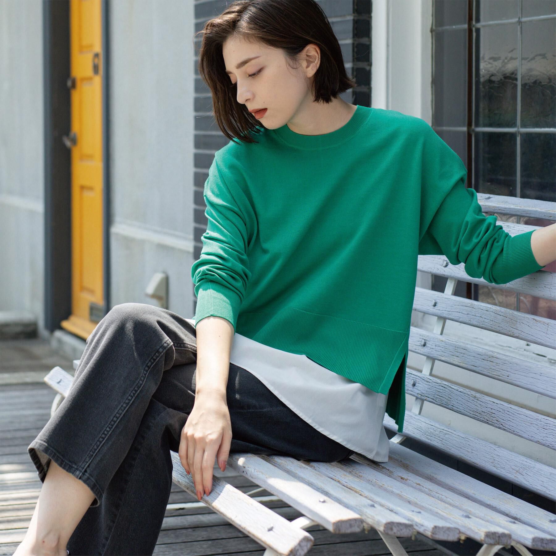 OPAQUE.CLIP「《ツインセット》リラクシーサイドスリットニット&times;ドッキングタンク【洗濯機洗い可】」|その他|