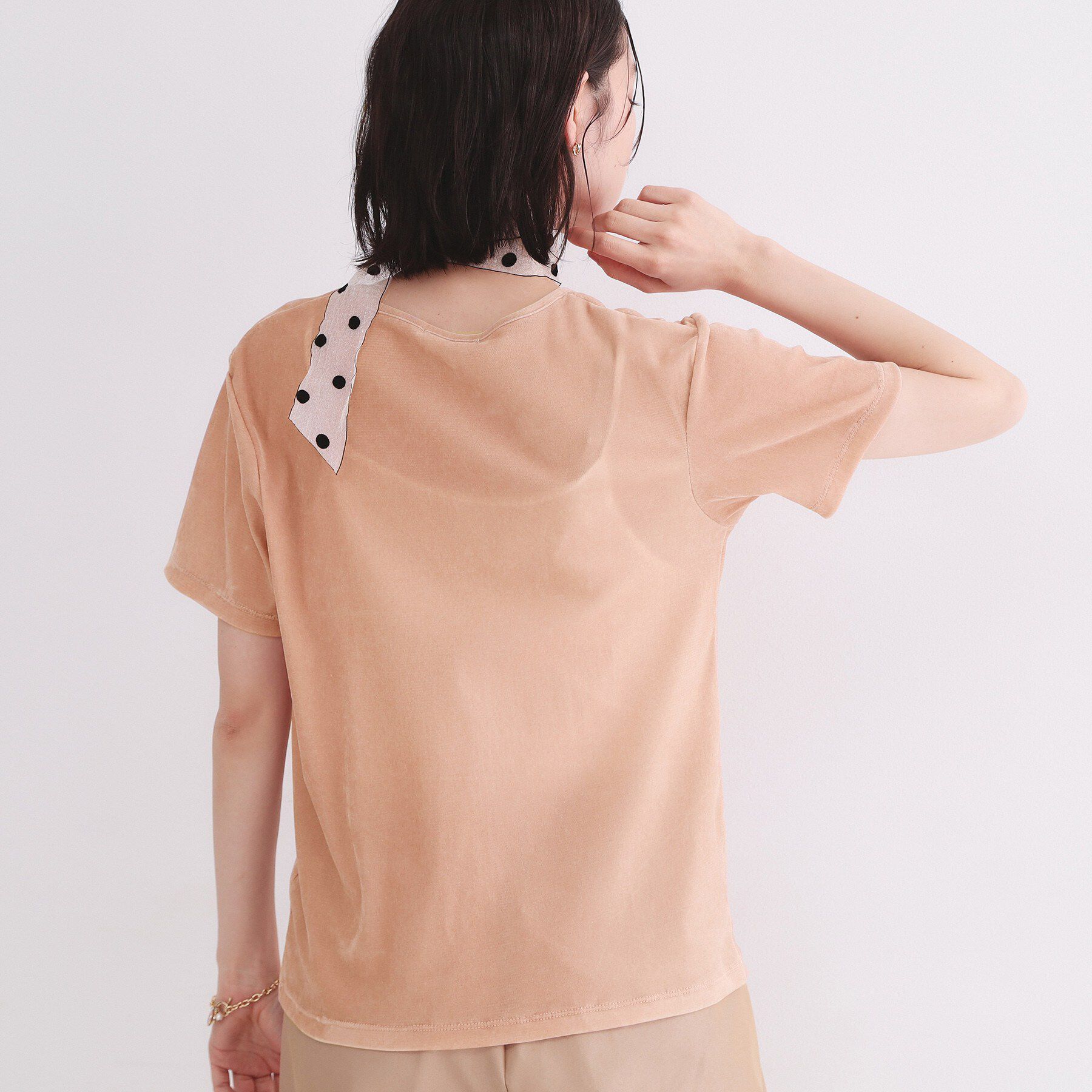 OPAQUE.CLIP「フロッキーチュールTシャツ【洗濯機洗い可】」|Tシャツ・カットソー|