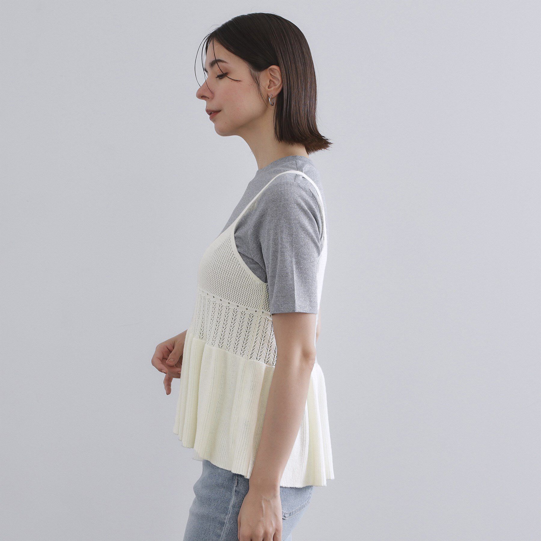 OPAQUE.CLIP「カギ針風ニットキャミビスチェ【洗濯機洗い可】」|ニット・セーター|