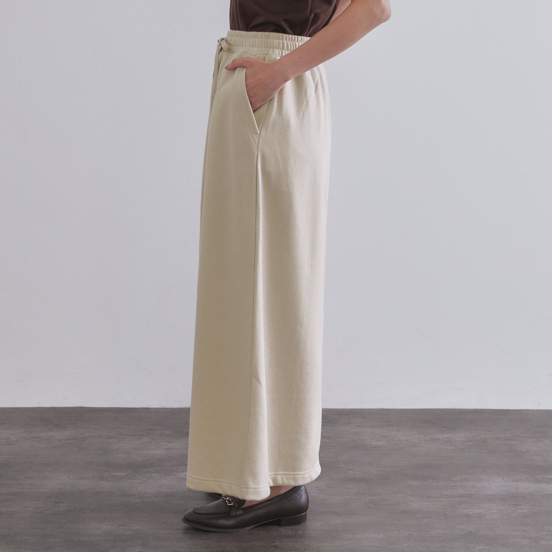 OPAQUE.CLIP「ラメスウェットイージーロングスカート【洗濯機洗い可】」|スカート|