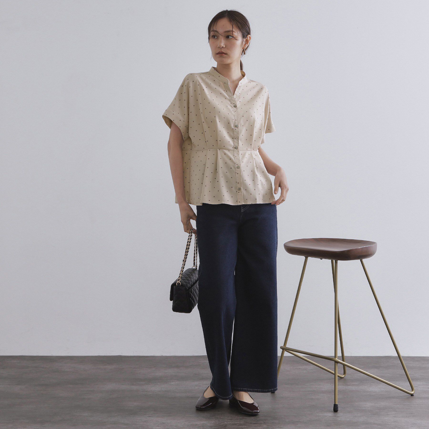 OPAQUE.CLIP「プリントペプラムブラウス【洗濯機洗い可】」|シャツ・ブラウス|