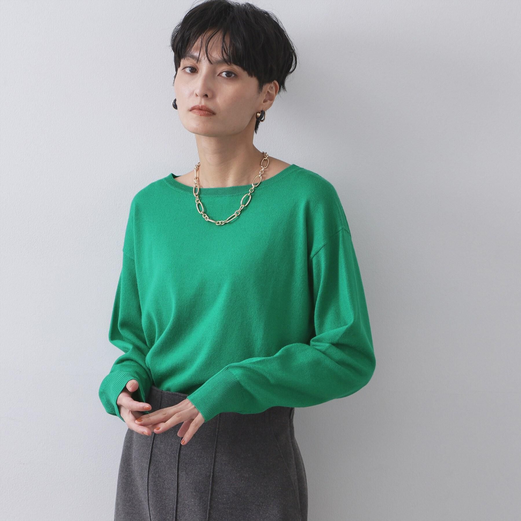 OPAQUE.CLIP「ボートネックニット/エクストラファインメリノウール【THEシリーズ/洗濯機OK】」|ニット・セーター|