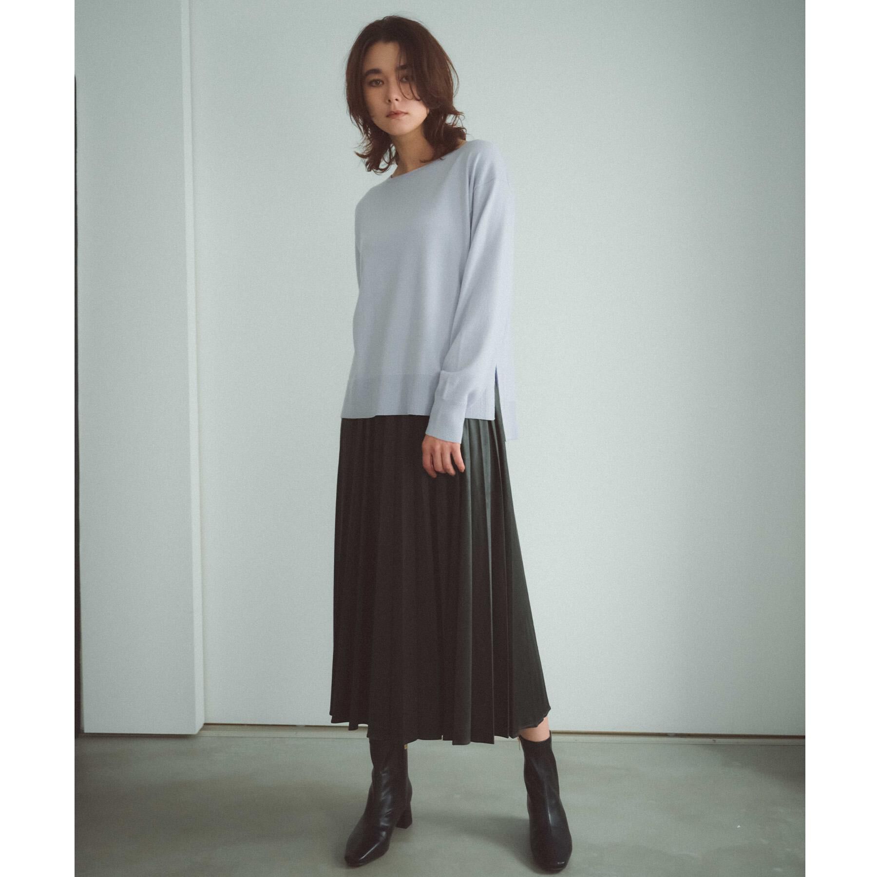 OPAQUE.CLIP「ボートネックニット/エクストラファインメリノウール【THEシリーズ/洗濯機OK】」|ニット・セーター|