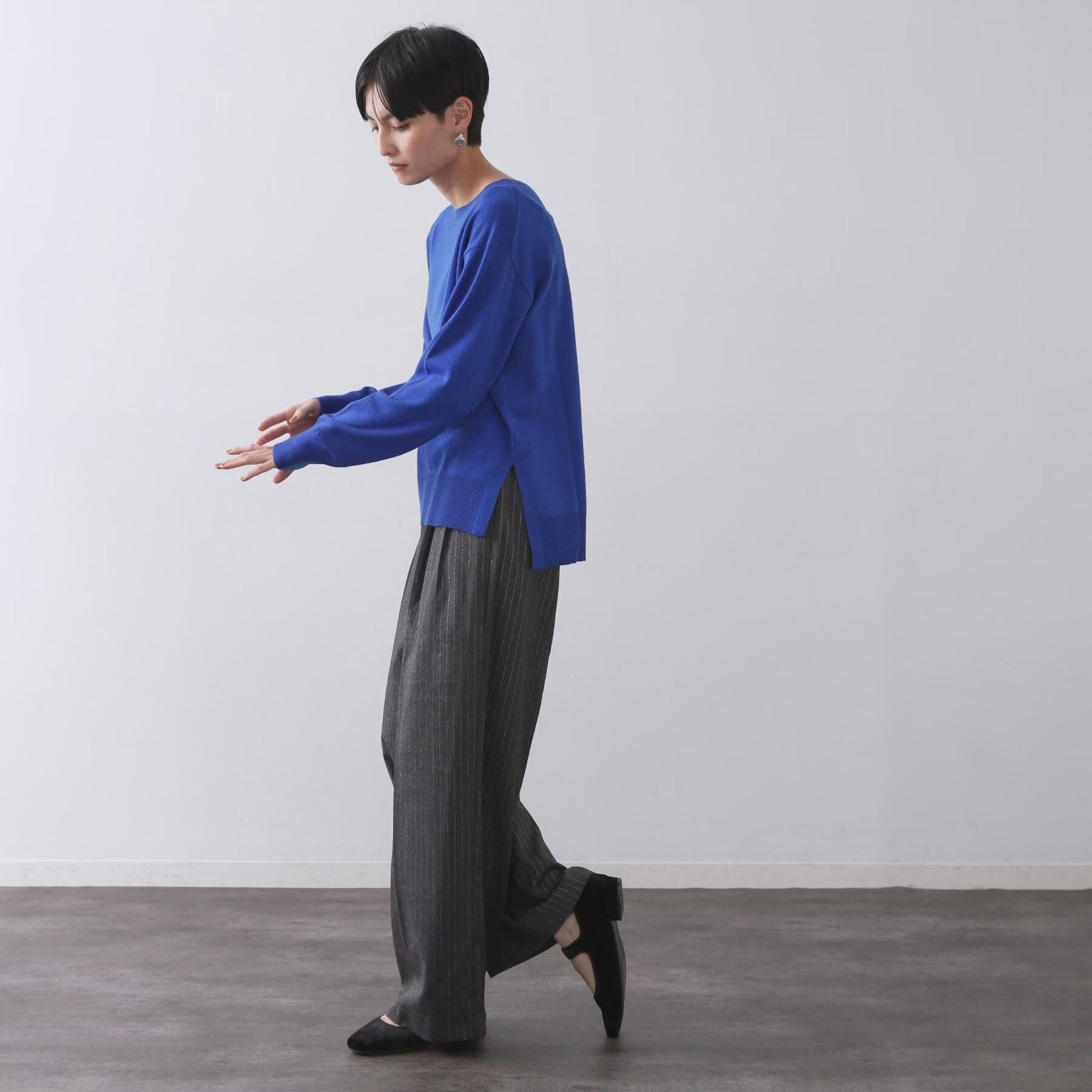 OPAQUE.CLIP「ボートネックニット/エクストラファインメリノウール【THEシリーズ/洗濯機OK】」|ニット・セーター|