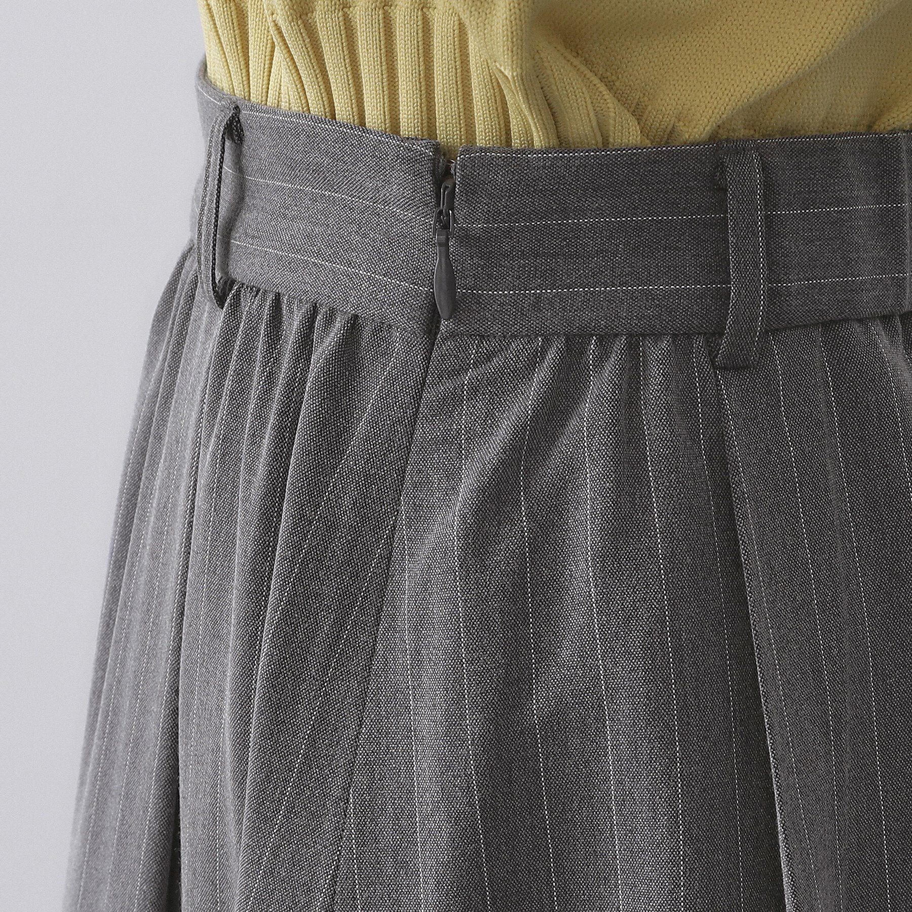 OPAQUE.CLIP「ピンストライプレイヤード風フレアスカート【洗濯機洗い可】」|スカート|