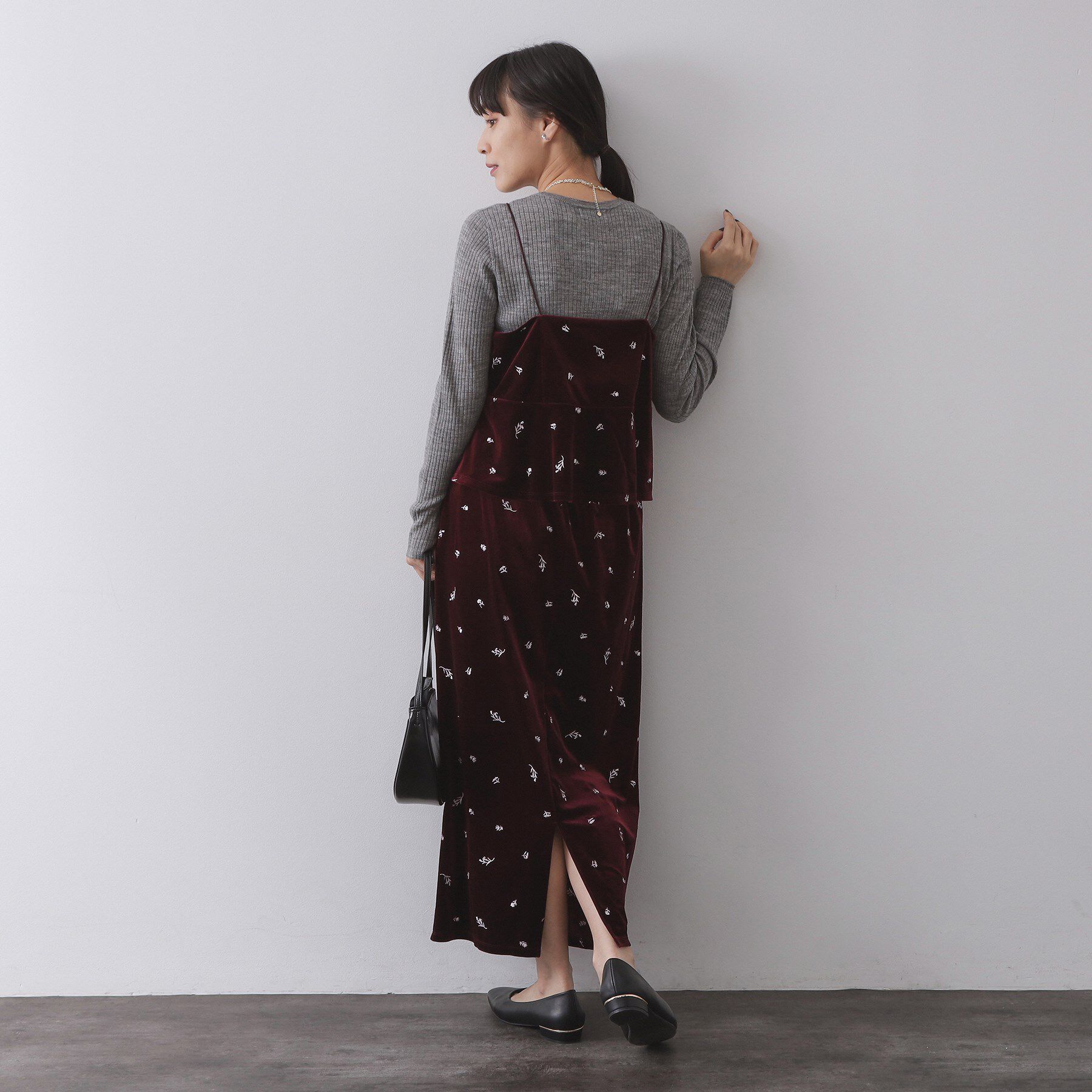 OPAQUE.CLIP「ベロアナロースカート/セットアップ対応可【洗濯機OK】」|スカート|