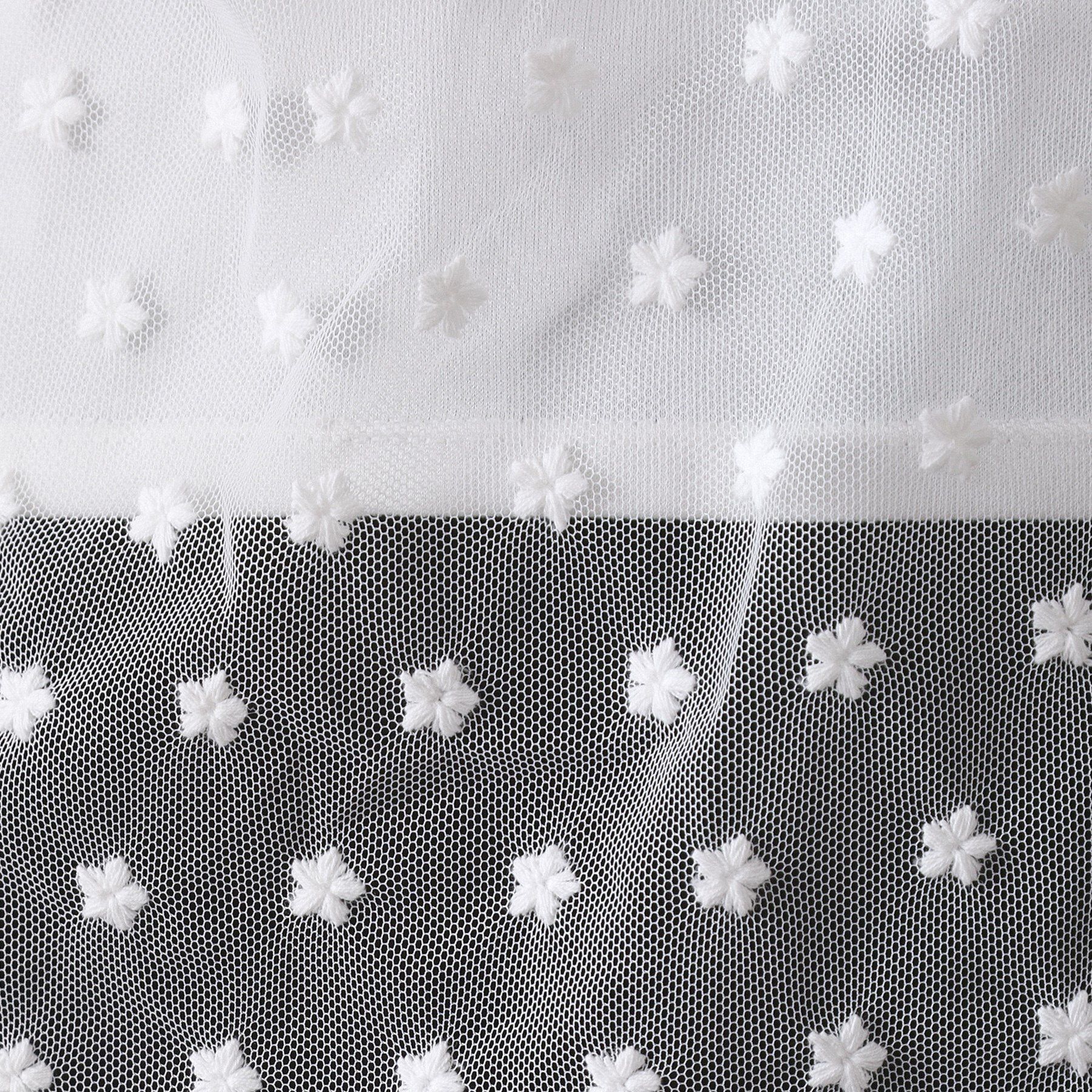 OPAQUE.CLIP「チュールフラワー刺繍シアートップス【洗濯機OK】」|Tシャツ・カットソー|