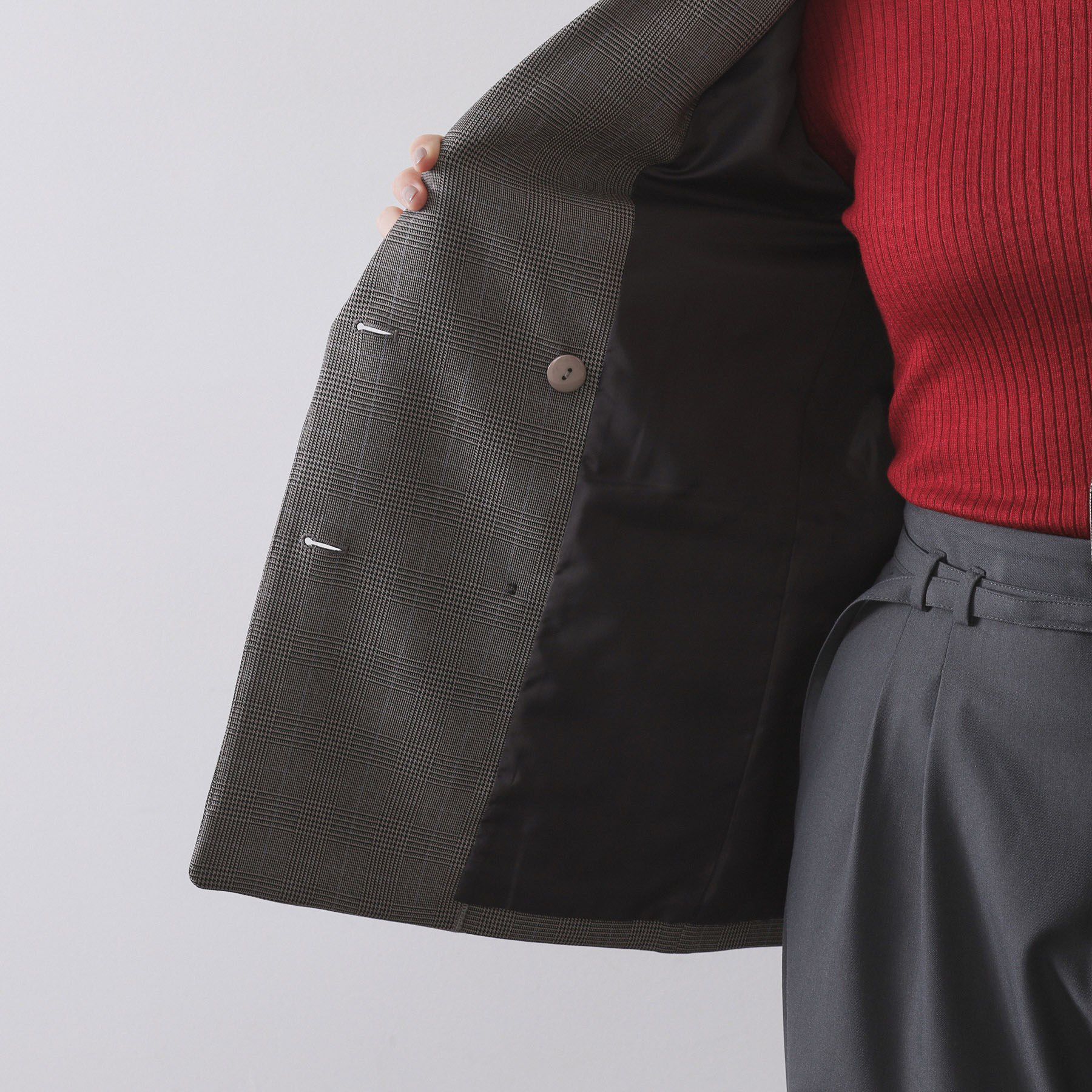 OPAQUE.CLIP「グレンチェックダブルジャケット/セットアップ対応可【洗える】」|テーラードジャケット|