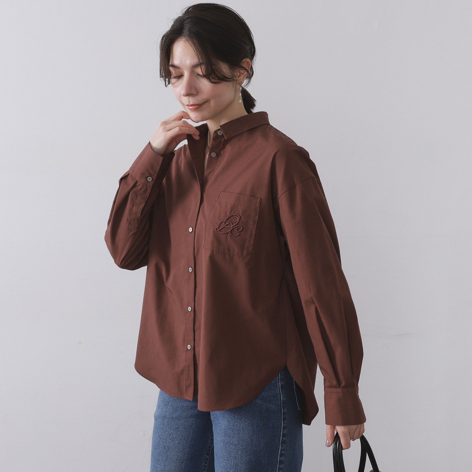 OPAQUE.CLIP「ポケット刺繍レギュラーカラーシャツ【洗濯機OK】」|シャツ・ブラウス|