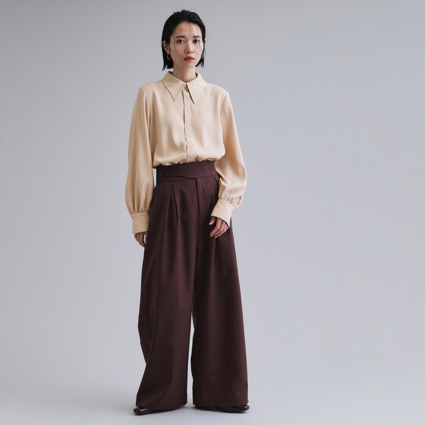 OPAQUE.CLIP「【es】ビックカラーブラウス【洗濯機OK】」|シャツ・ブラウス|