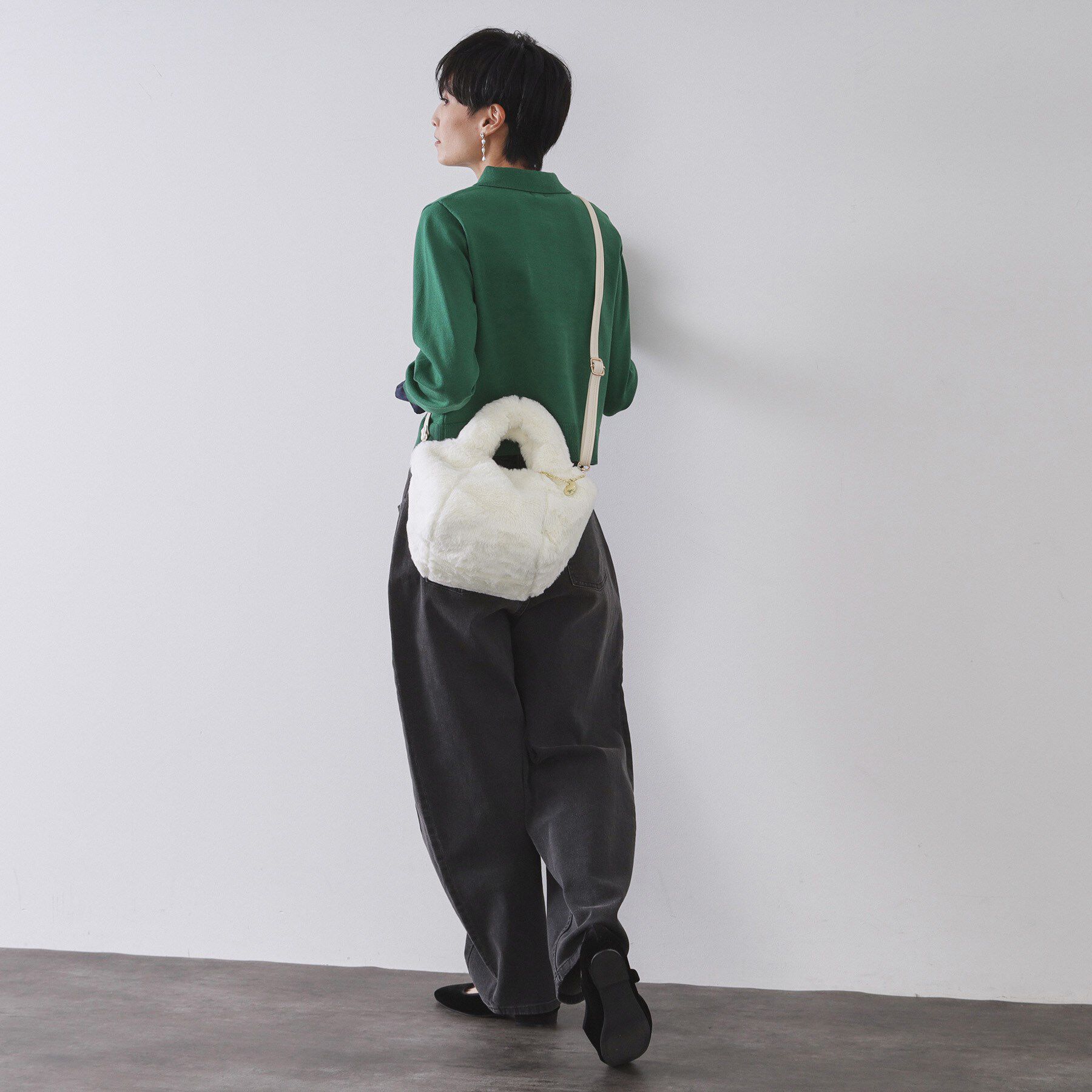 OPAQUE.CLIP「【2WAY】フェイクファーミドルトートバッグ」|トートバッグ|