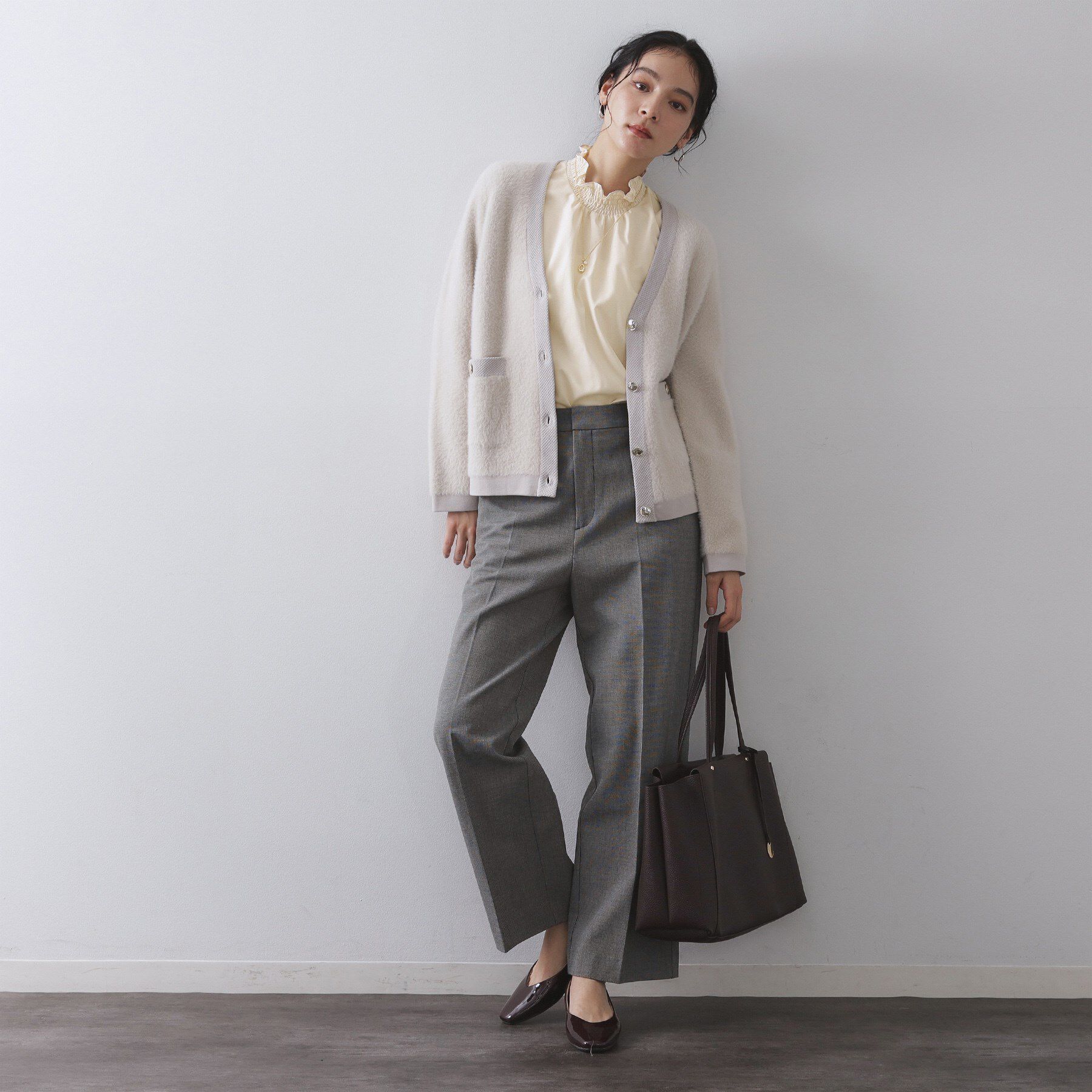 OPAQUE.CLIP「シャーリングハイネックブラウス【洗濯機OK】」|シャツ・ブラウス|