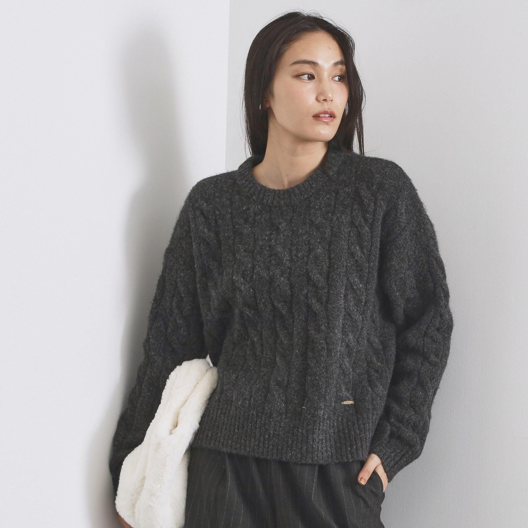OPAQUE.CLIP「MIXミドルゲージケーブルニット【洗濯機OK】」|ニット・セーター|