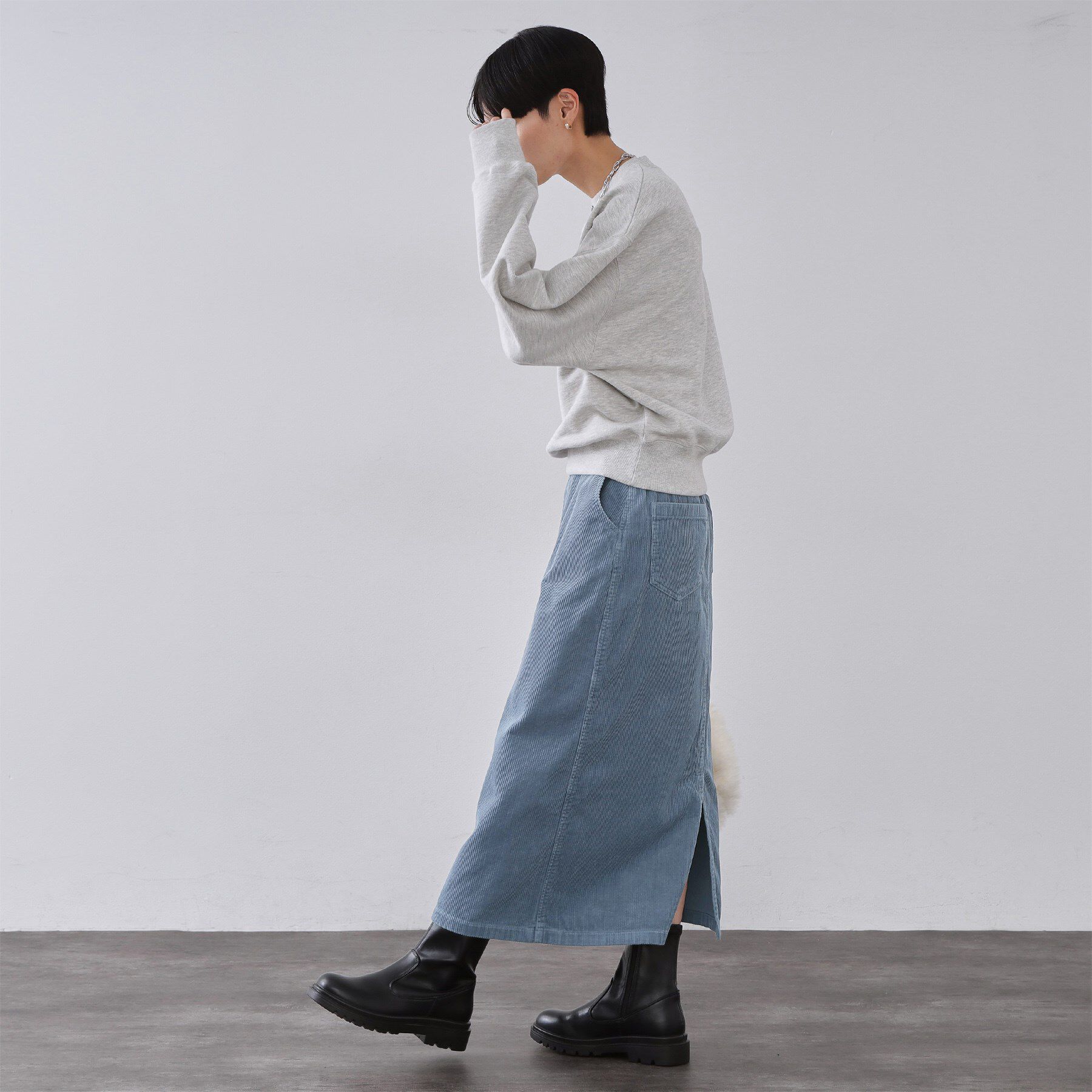 OPAQUE.CLIP「コーデュロイナロースカート【洗濯機OK】」|スカート|