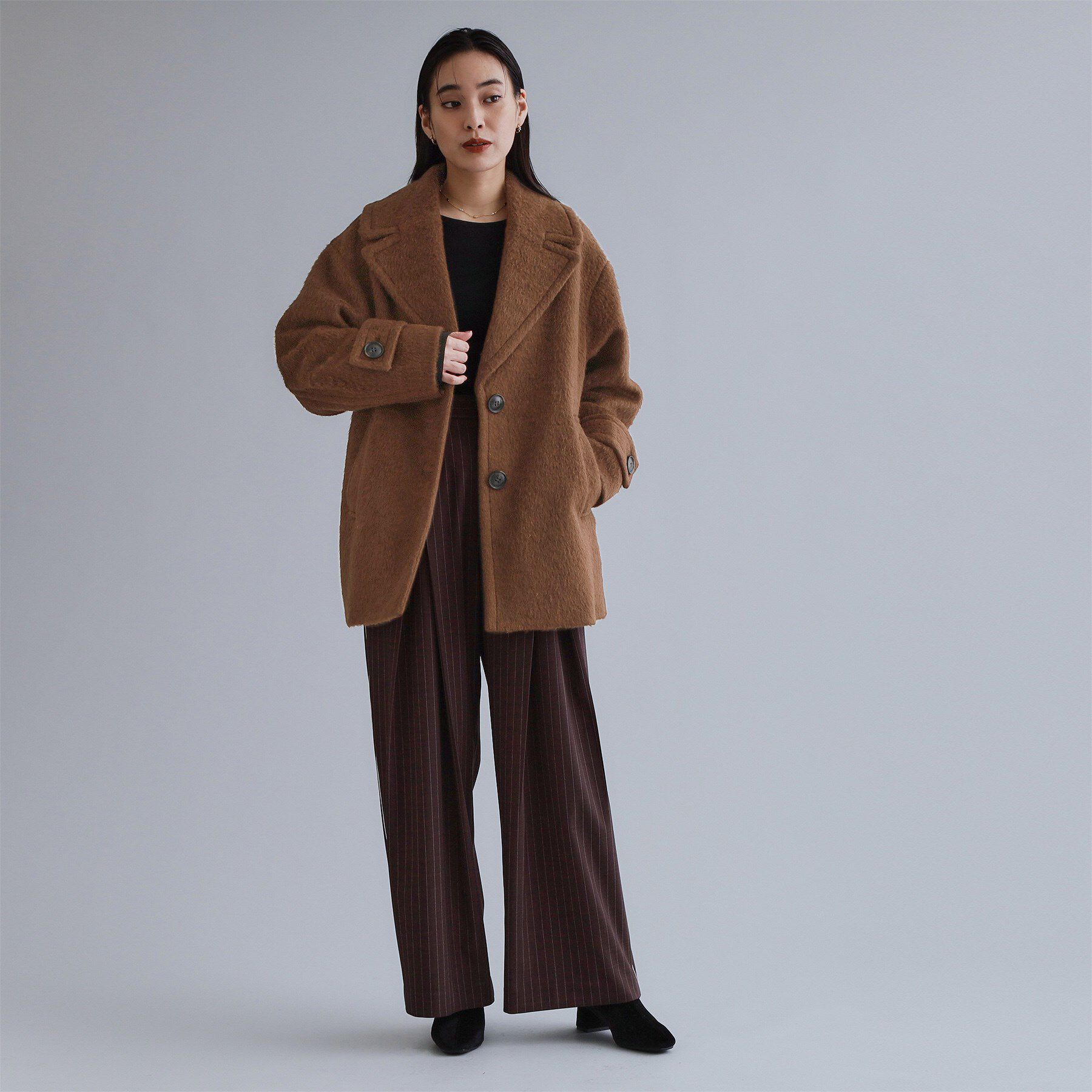 OPAQUE.CLIP「【es】《Mapel／マペル》シャギーミドルコート」|チェスターコート|