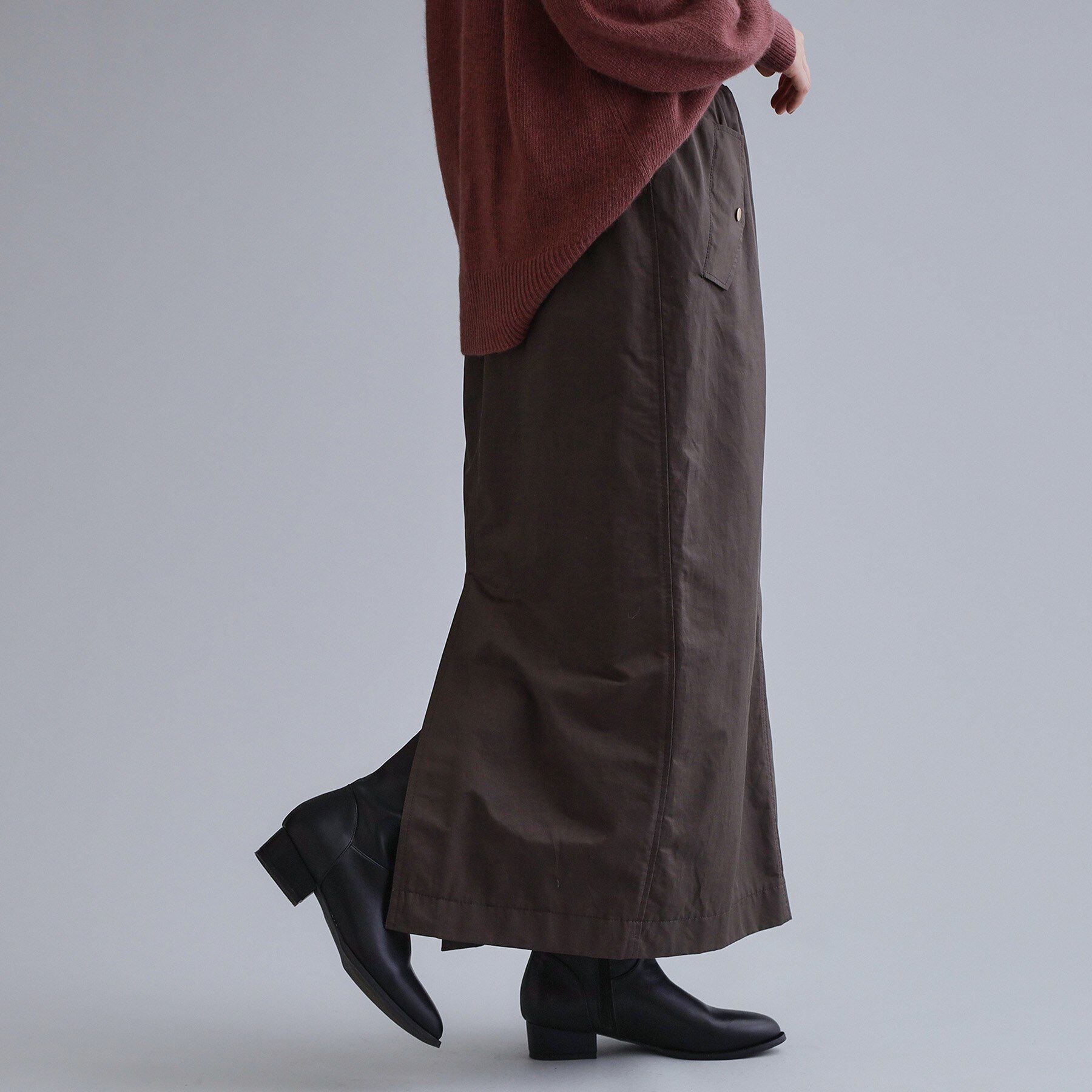 OPAQUE.CLIP「【es】リブナロースカート【洗濯機OK】」|スカート|