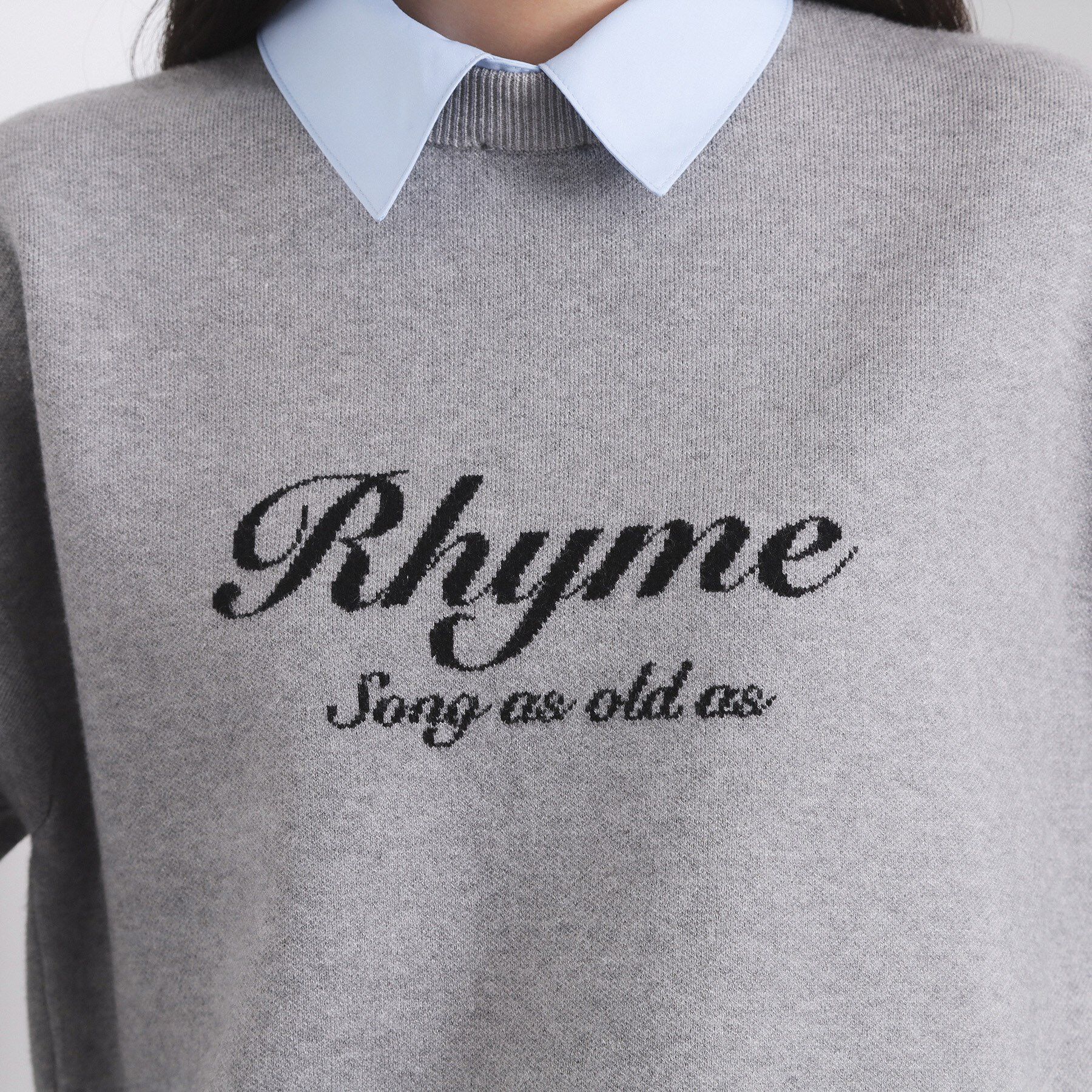 OPAQUE.CLIP「襟付きロゴジャカードニット【洗濯機OK】」|ニット・セーター|