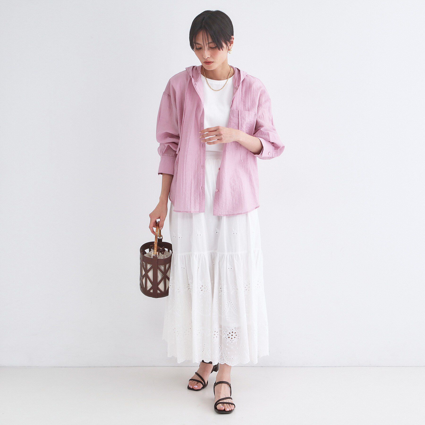 OPAQUE.CLIP「シアーフーディシャツ【洗濯機OK】」|シャツ・ブラウス|