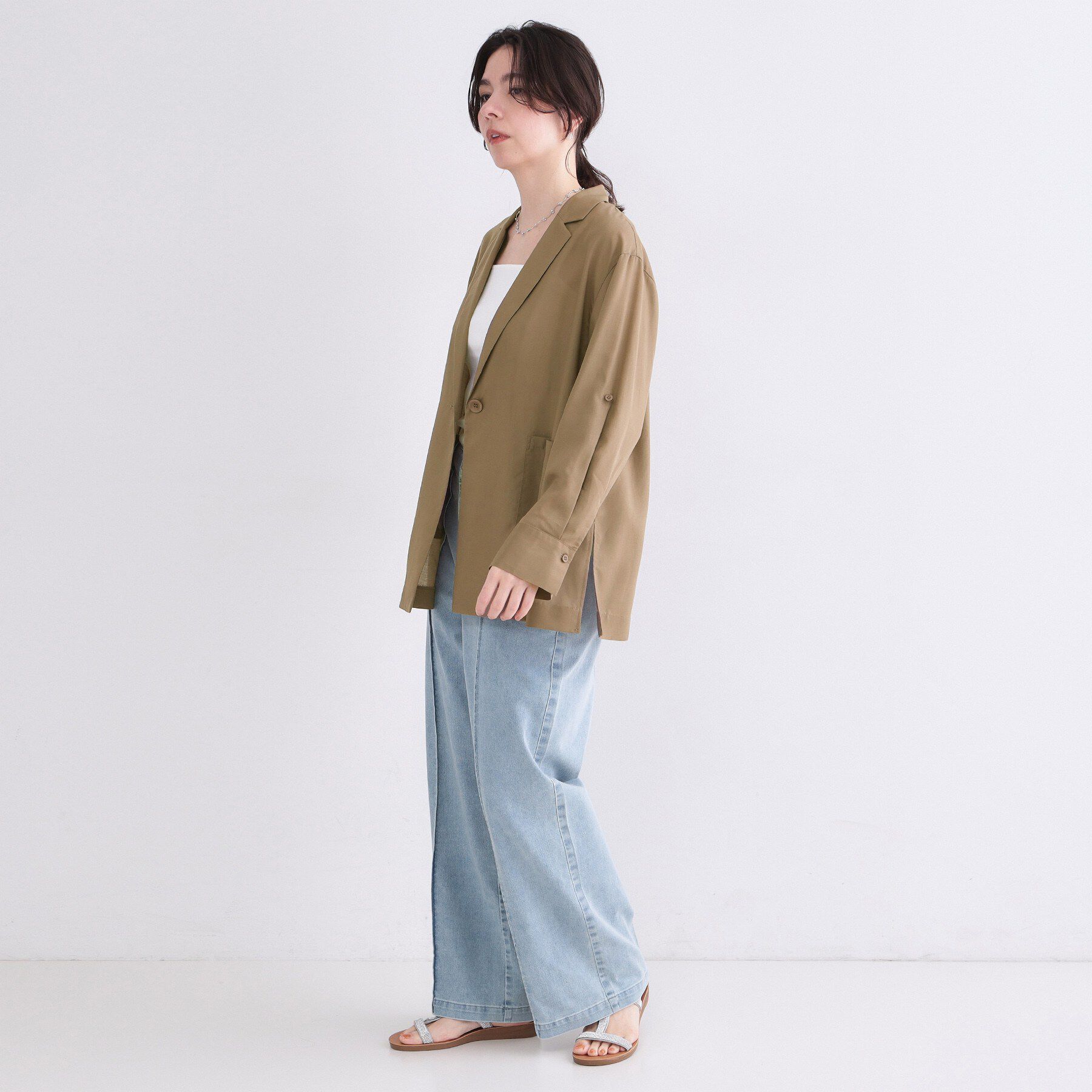 OPAQUE.CLIP「2WAYスリーブシアーテーラードジャケット【洗濯機OK】」|テーラードジャケット|