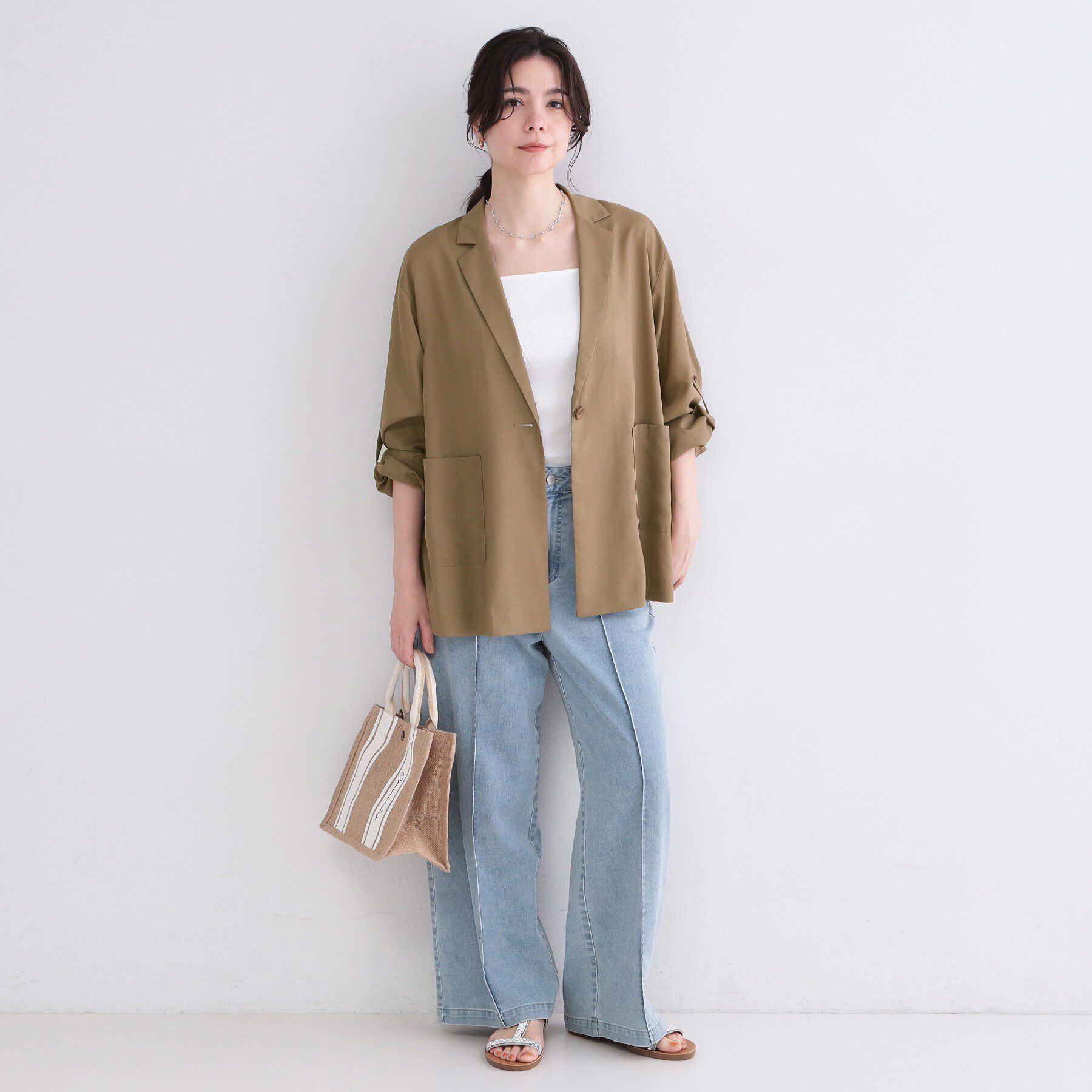 OPAQUE.CLIP「2WAYスリーブシアーテーラードジャケット【洗濯機OK】」|テーラードジャケット|