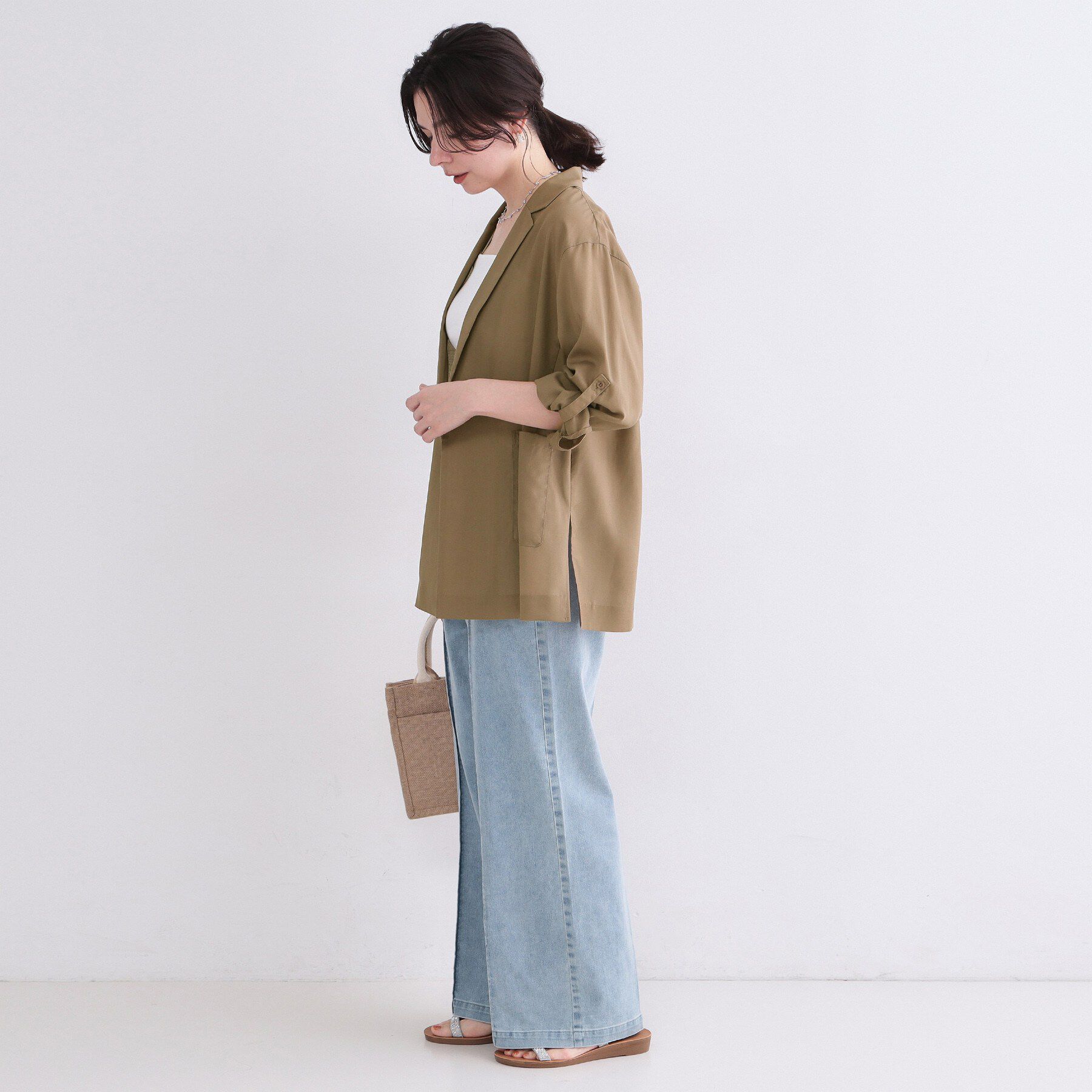 OPAQUE.CLIP「2WAYスリーブシアーテーラードジャケット【洗濯機OK】」|テーラードジャケット|