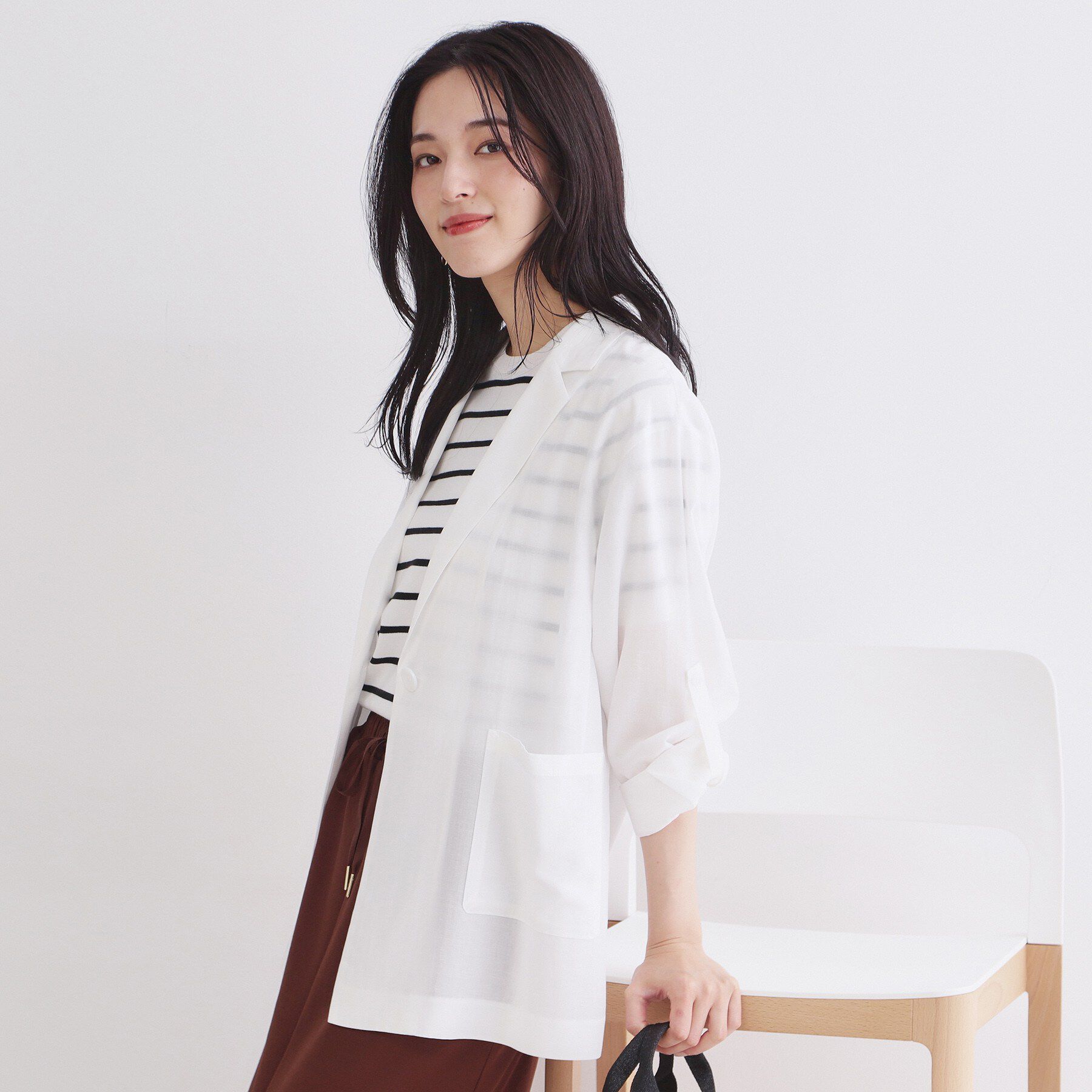 OPAQUE.CLIP「2WAYスリーブシアーテーラードジャケット【洗濯機OK】」|テーラードジャケット|