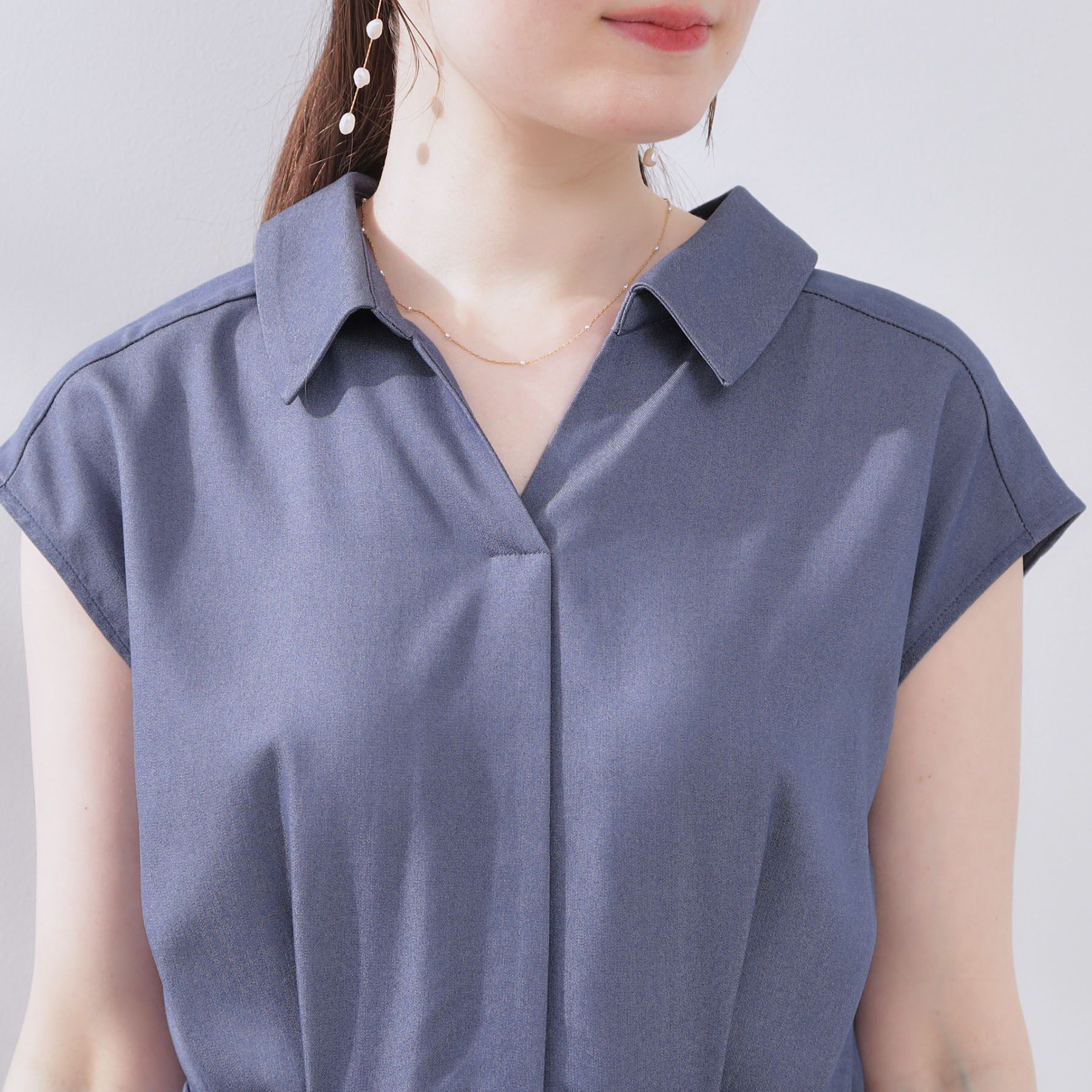 Couture broach「【美シルエット・通勤】シャンブレーシャツワンピース」|ワンピース|