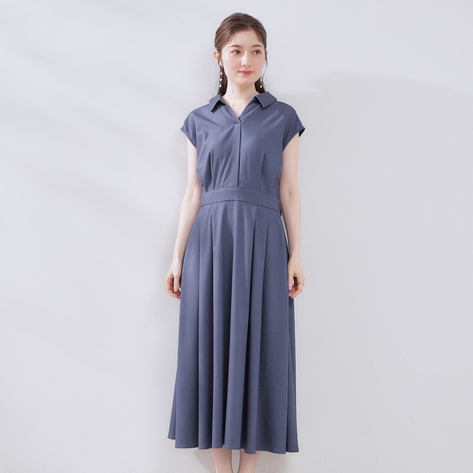 Couture broach「【美シルエット・通勤】シャンブレーシャツワンピース」|ワンピース|