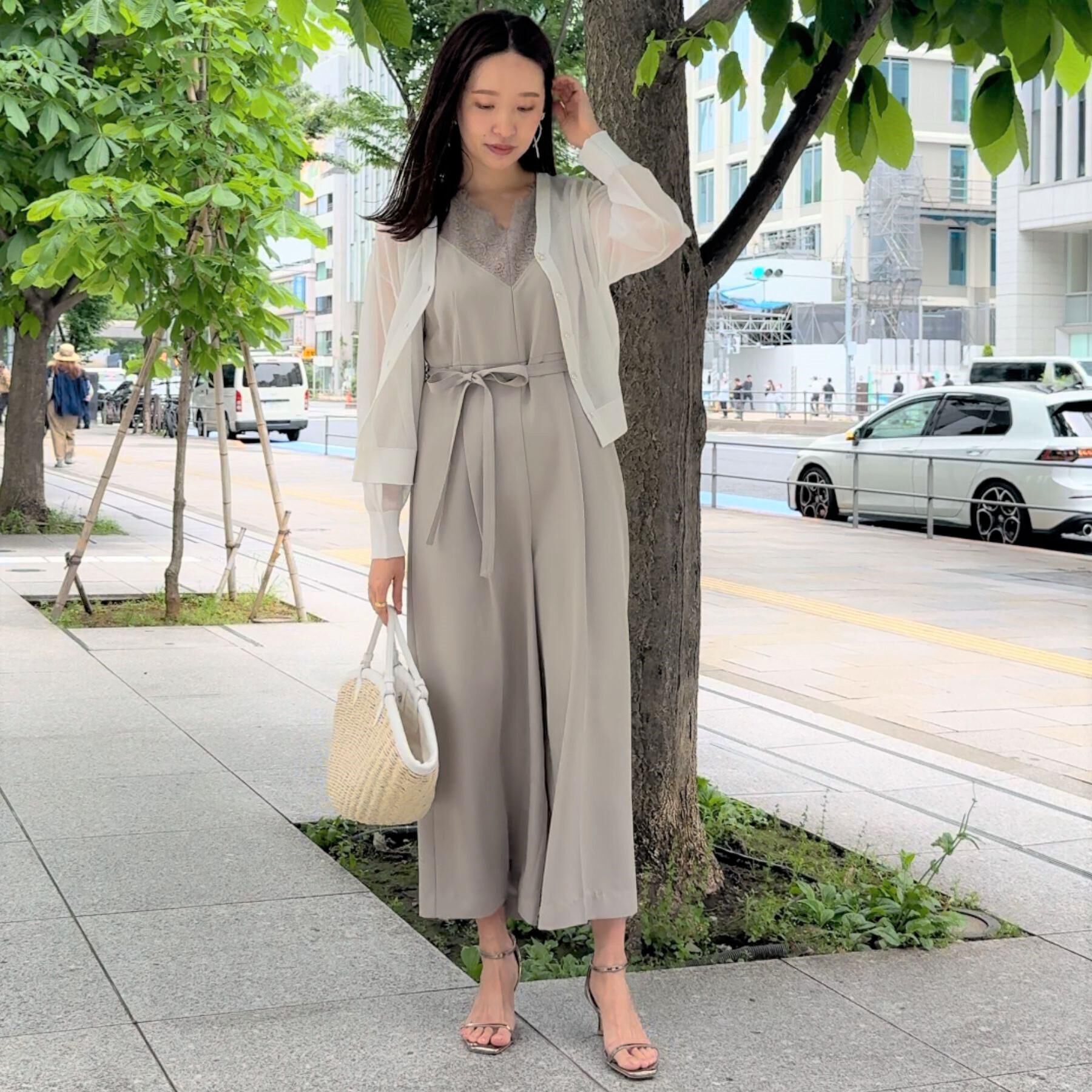 Couture broach「【一枚で着映える】レース切替デザインオールインワン」|オールインワン|