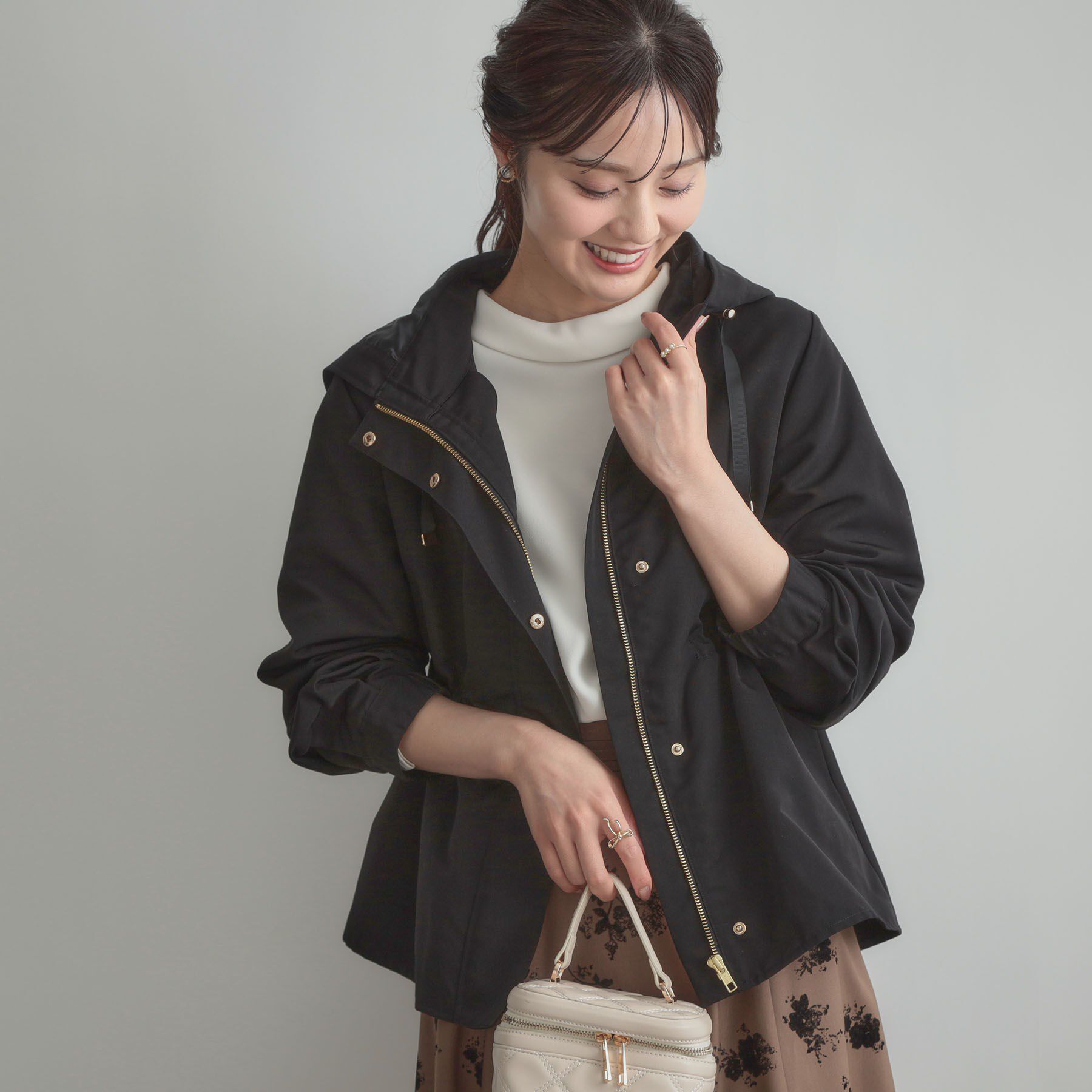 Couture broach「【撥水・ライナー付】愛されマンパ」|ブルゾン・スタジャン|ブラック(019)