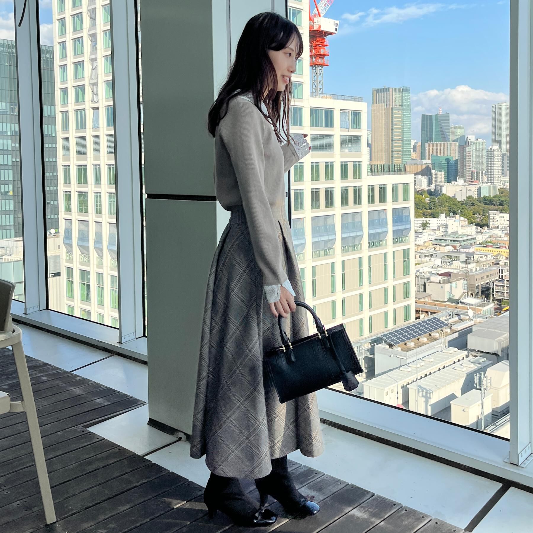 Couture broach「【着映え・フェミニン・通勤】レース衿カフス付きリブニット」|ニット・セーター|