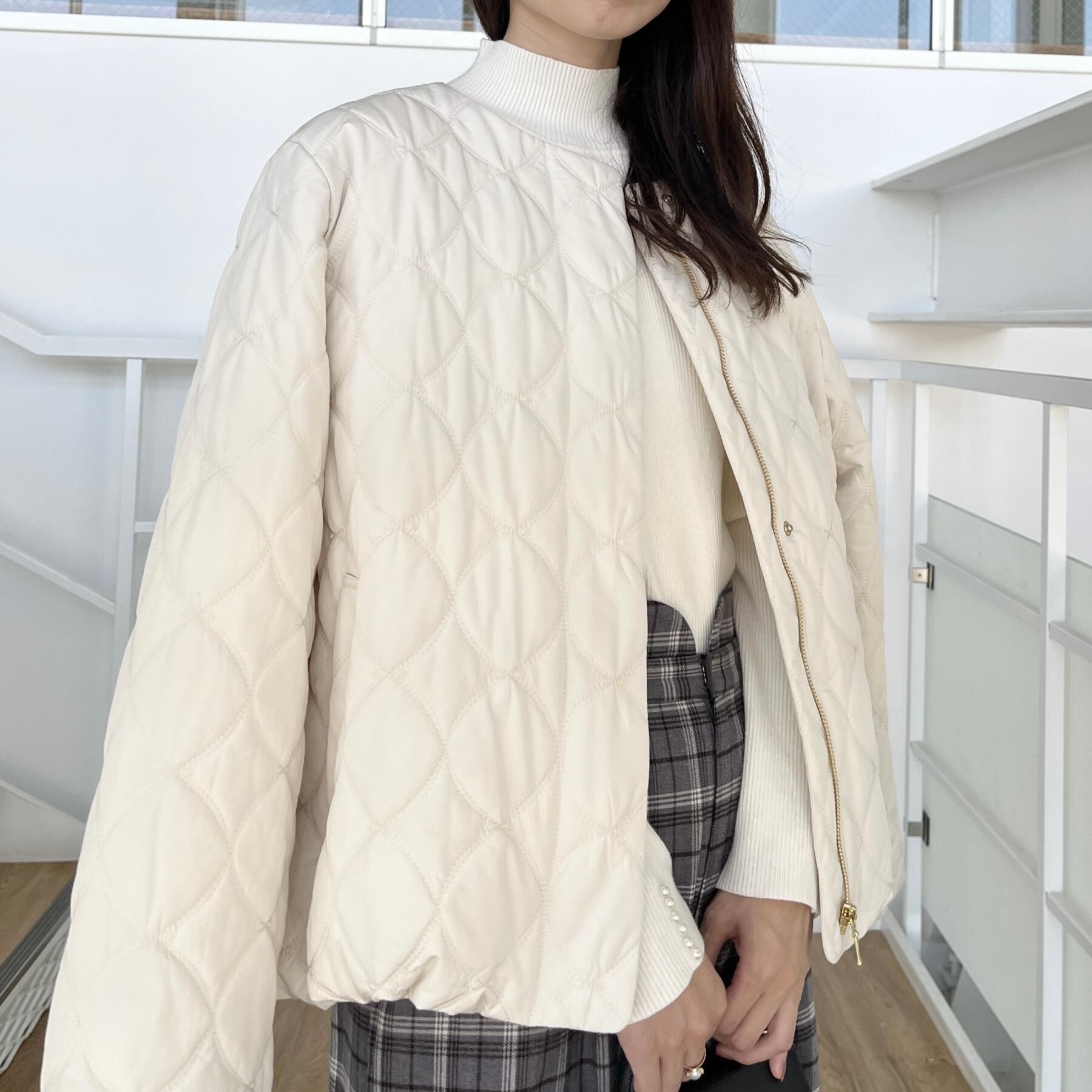 Couture broach「【撥水・大人可愛い】リボンキルティングジャケット」|ブルゾン・スタジャン|